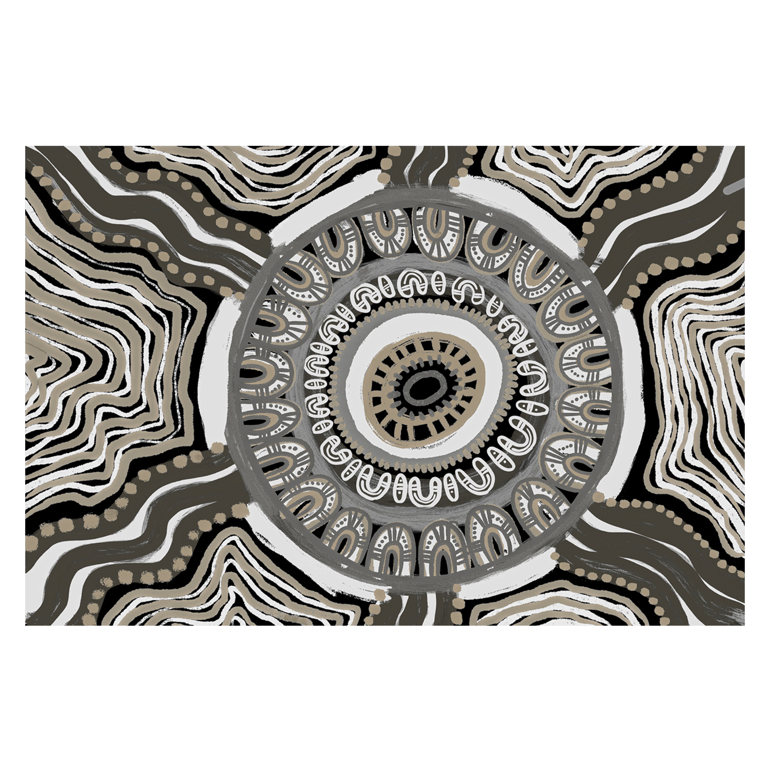 wall-art-print-canvas-poster-framed-I am female, Shelter, Brown And Grey Tones , By Leah Cummins-1
