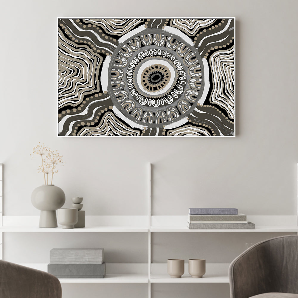 wall-art-print-canvas-poster-framed-I am female, Shelter, Brown And Grey Tones , By Leah Cummins-2