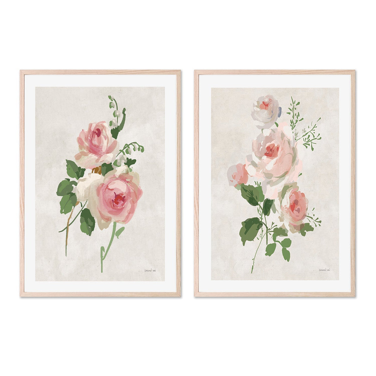 wall-art-print-canvas-poster-framed-Impressionist Garden Neutral, Style A & Style B, Set of 2 , By Danhui Nai-GIOIA-WALL-ART