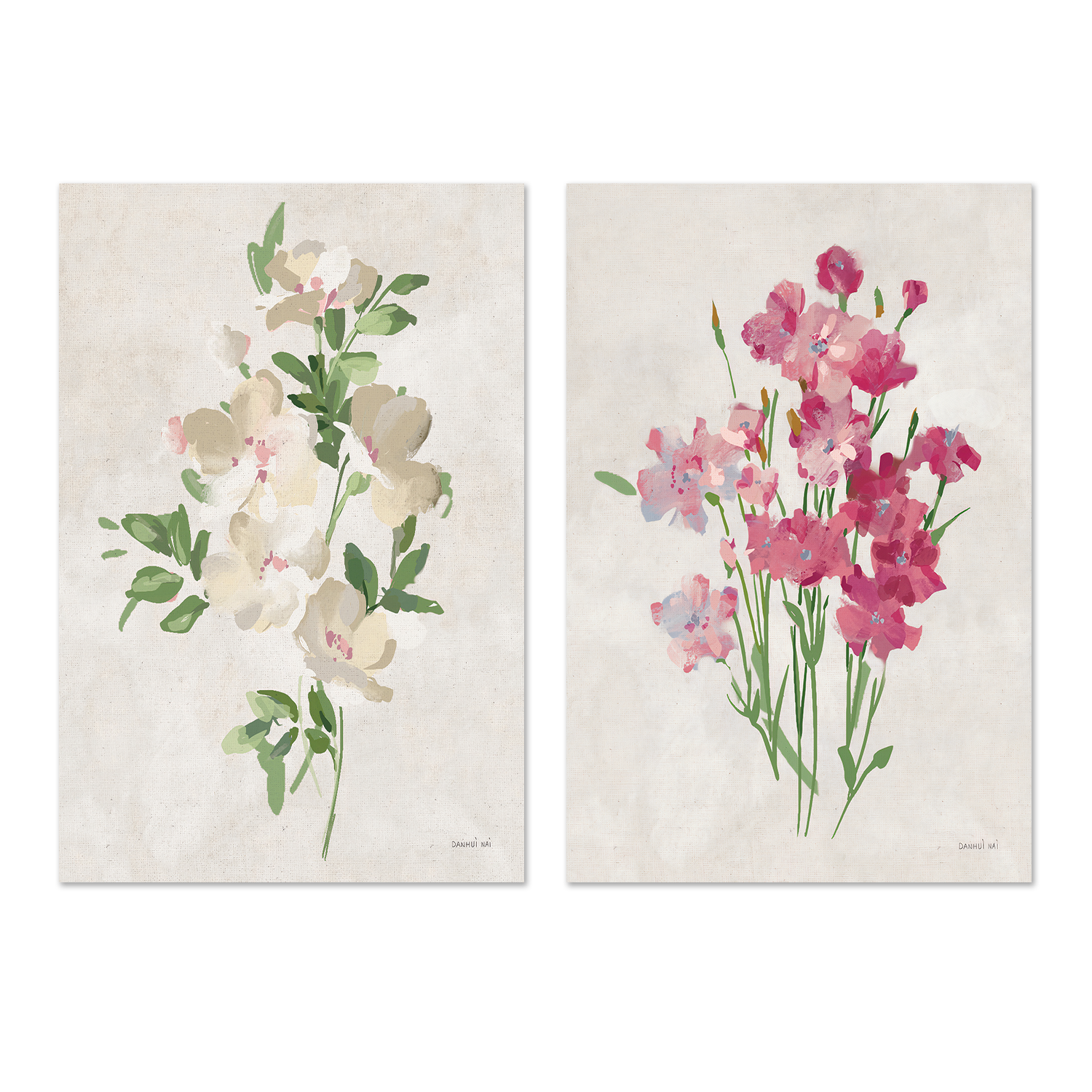 wall-art-print-canvas-poster-framed-Impressionist Garden Neutral, Style B & Style C, Set Of 2 , By Danhui Nai-GIOIA-WALL-ART