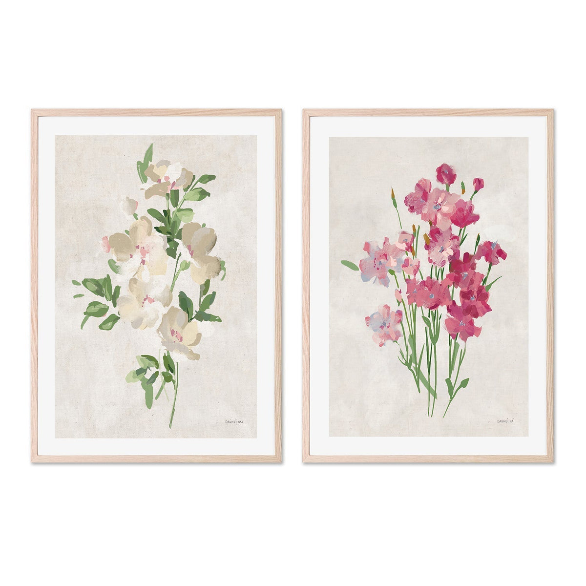 wall-art-print-canvas-poster-framed-Impressionist Garden Neutral, Style B & Style C, Set Of 2 , By Danhui Nai-GIOIA-WALL-ART