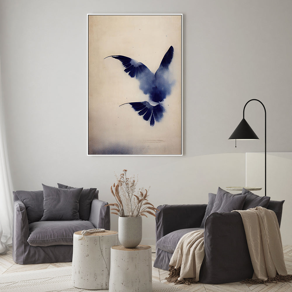 wall-art-print-canvas-poster-framed-Indigo Bird , By Treechild-GIOIA-WALL-ART