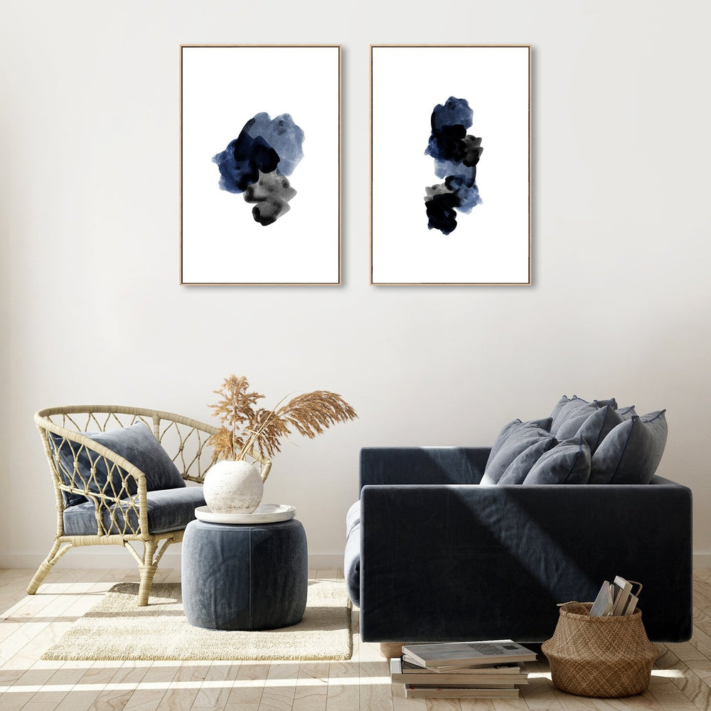 wall-art-print-canvas-poster-framed-Indigo Black, Set Of 2-by-Danushka Abeygoda-Gioia Wall Art