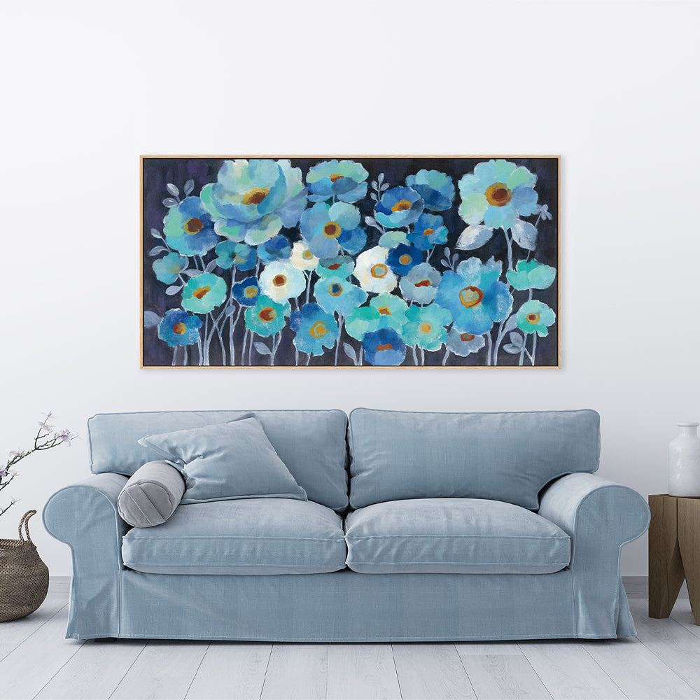wall-art-print-canvas-poster-framed-Indigo Flowers-by-Silvia Vassileva-Gioia Wall Art