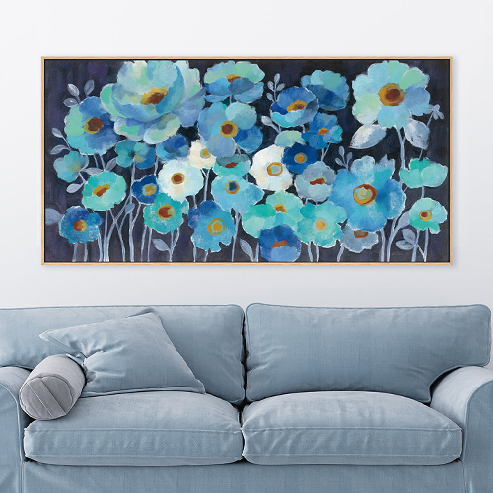 wall-art-print-canvas-poster-framed-Indigo Flowers-by-Silvia Vassileva-Gioia Wall Art