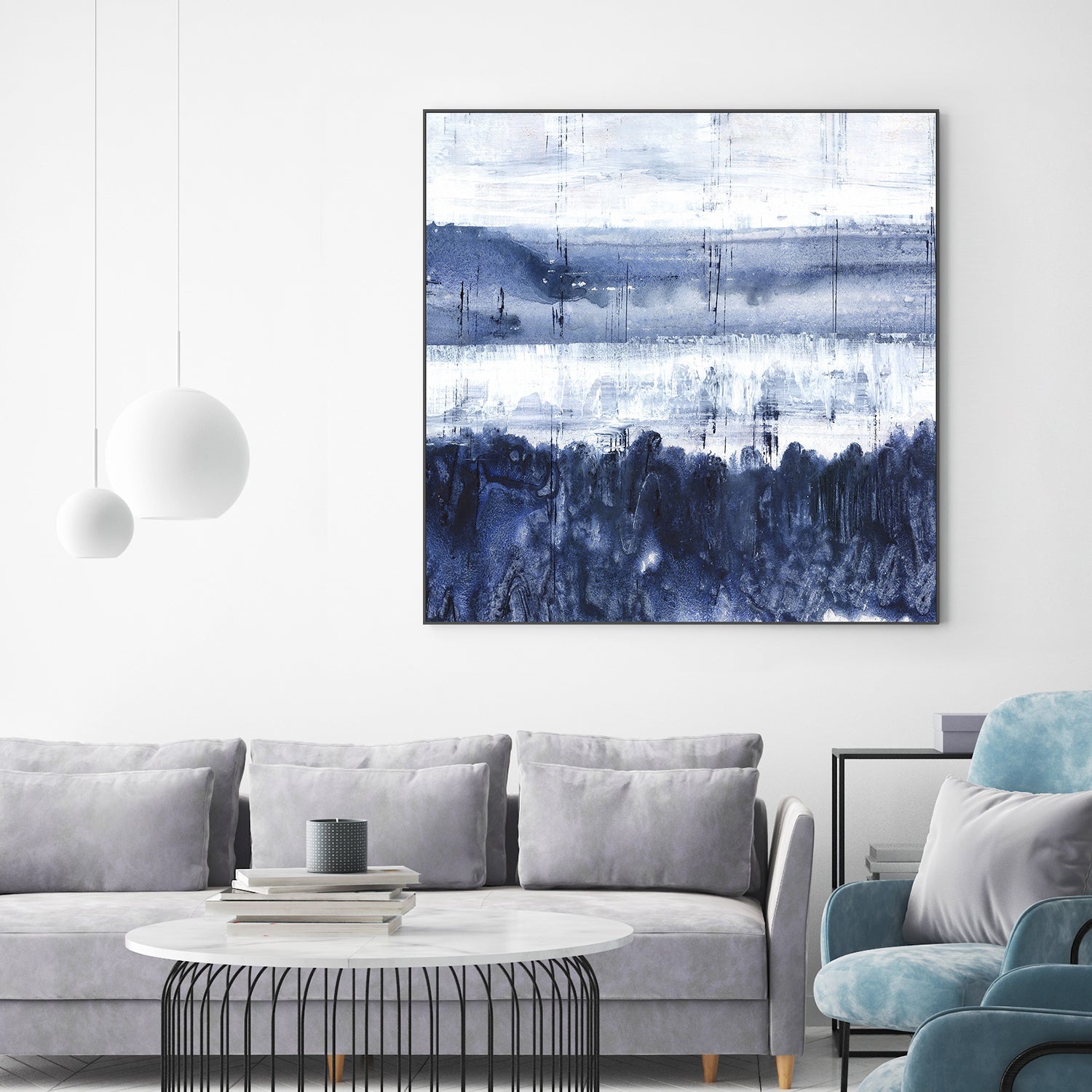 wall-art-print-canvas-poster-framed-Indigo Landscape , By Maya Woods-2