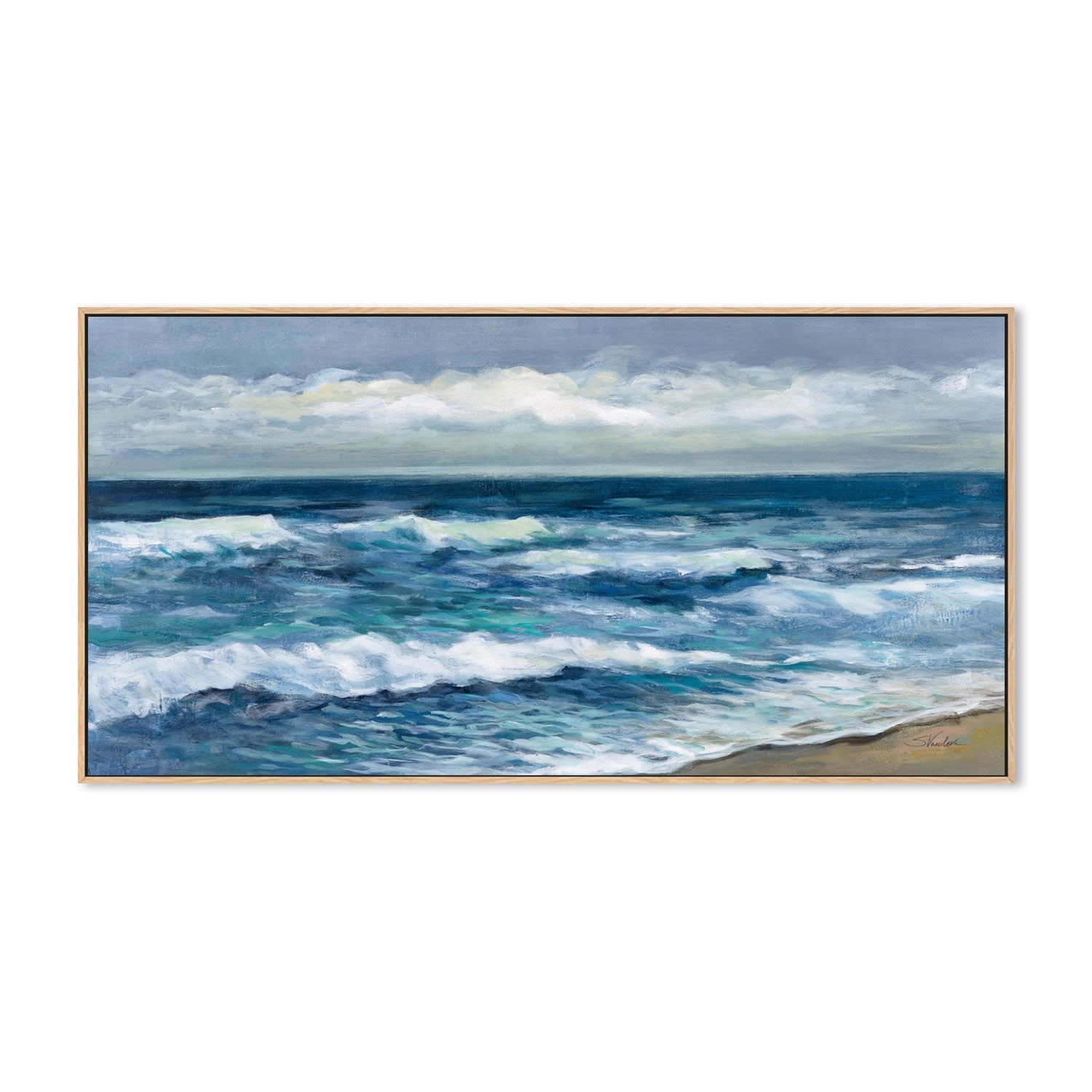 wall-art-print-canvas-poster-framed-Indigo Sea, Style B-by-Silvia Vassileva-Gioia Wall Art