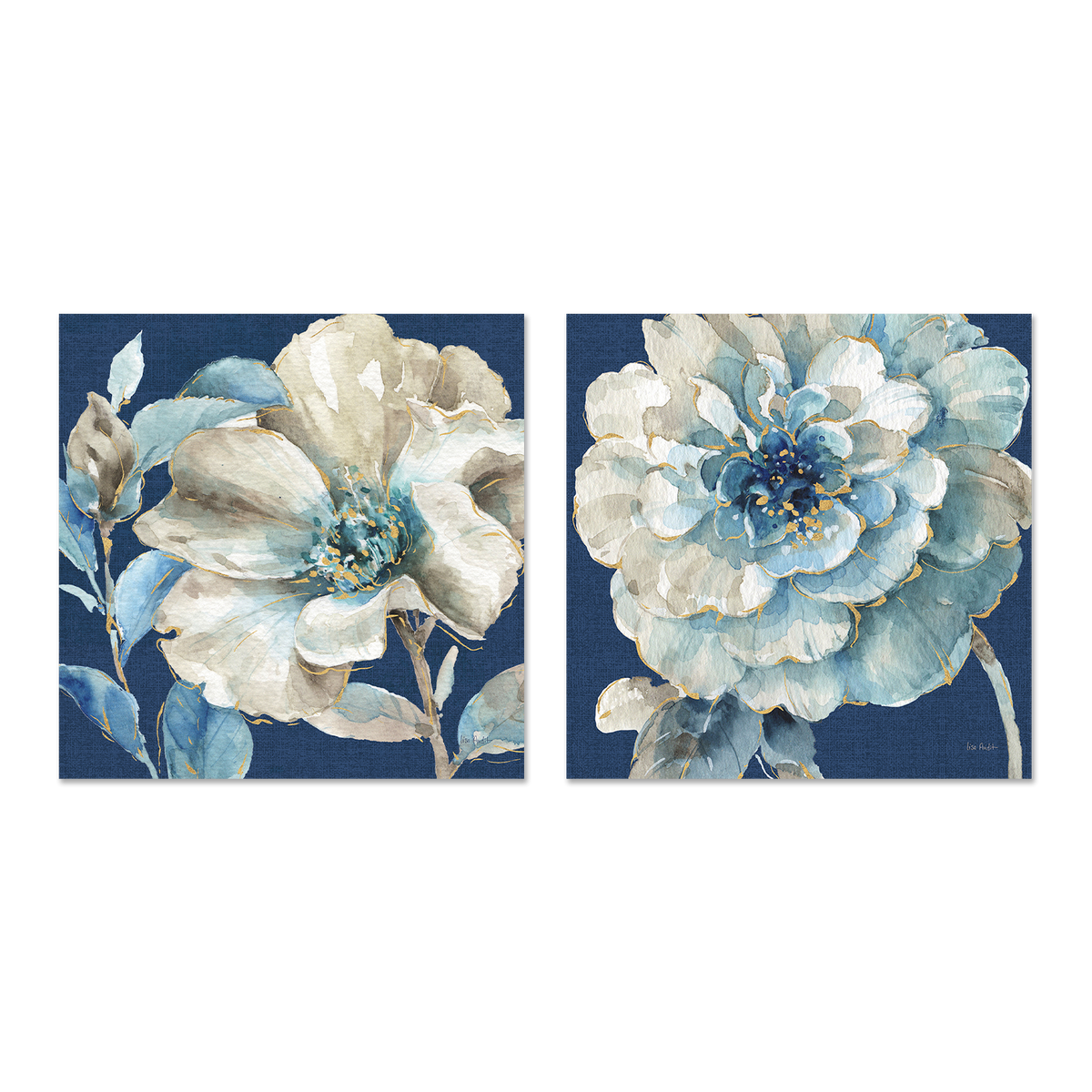 wall-art-print-canvas-poster-framed-Indigold Navy, Style A & B, Set Of 2 , By Lisa Audit-GIOIA-WALL-ART