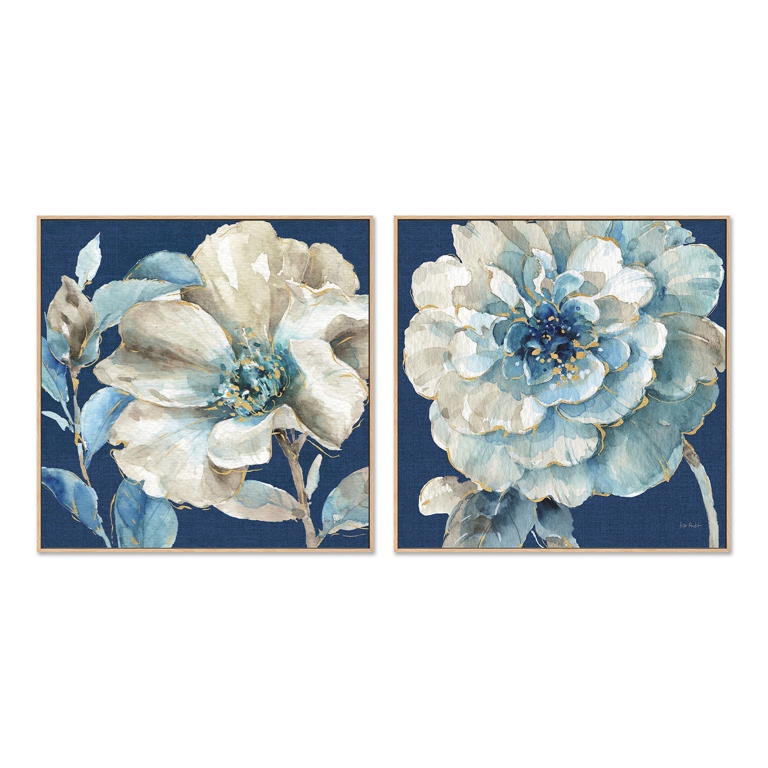 wall-art-print-canvas-poster-framed-Indigold Navy, Style A & B, Set Of 2 , By Lisa Audit-GIOIA-WALL-ART