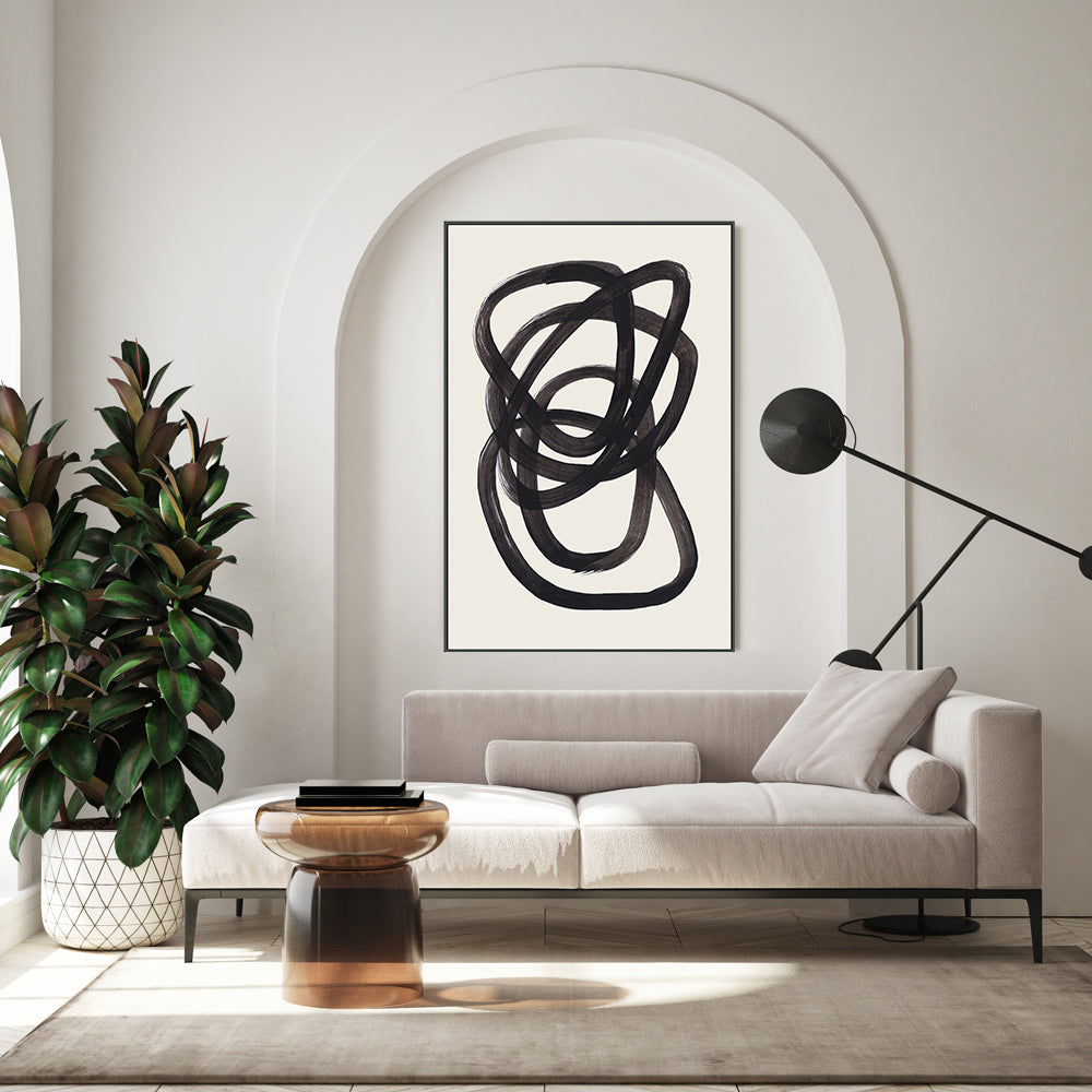 wall-art-print-canvas-poster-framed-Ink Spiral Rings , By Ejaaz Haniff-GIOIA-WALL-ART