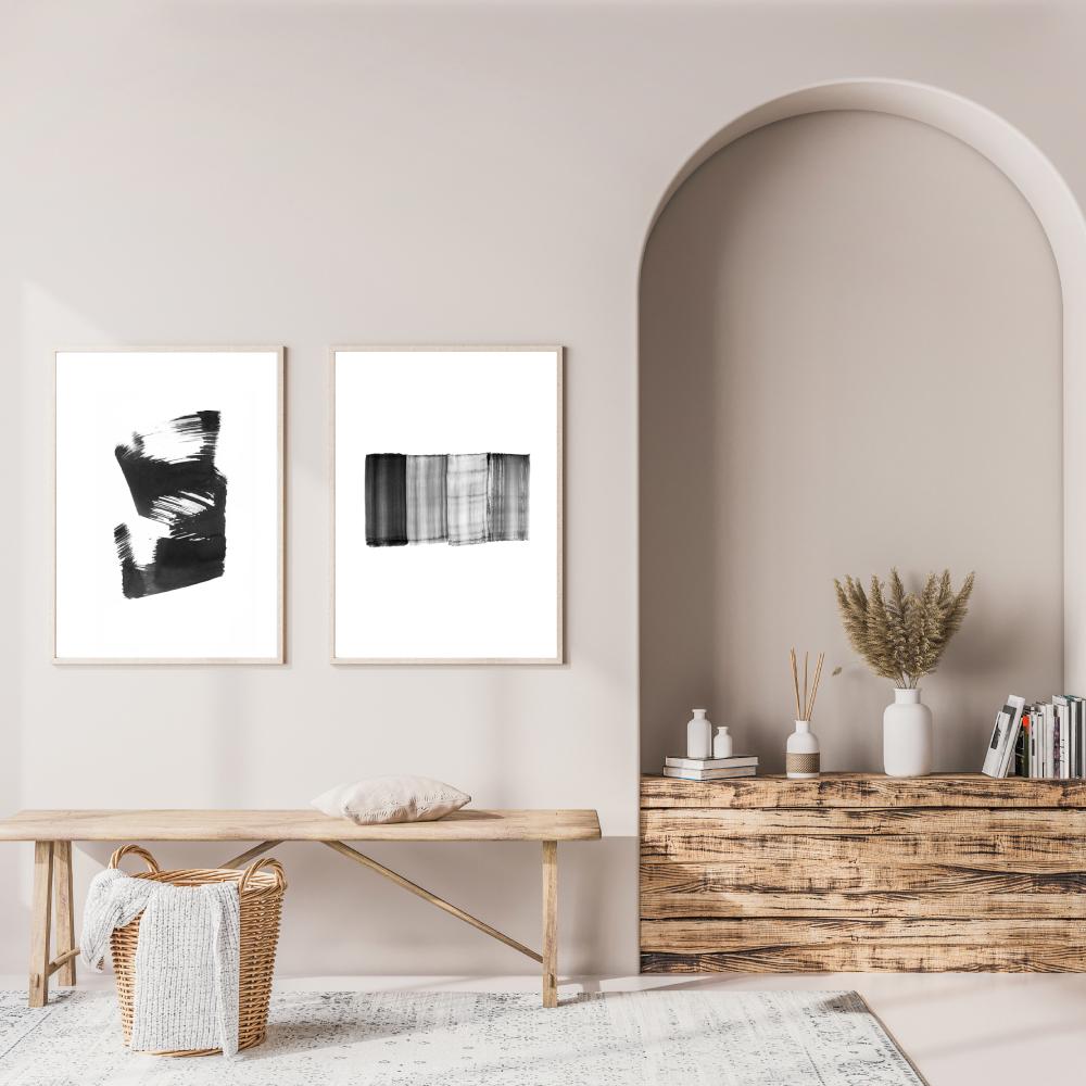 wall-art-print-canvas-poster-framed-Ink Strokes, Set Of 2-by-Danushka Abeygoda-Gioia Wall Art