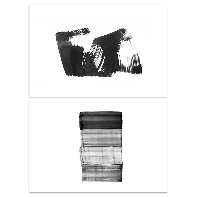 wall-art-print-canvas-poster-framed-Ink Strokes, Set Of 2-by-Danushka Abeygoda-Gioia Wall Art