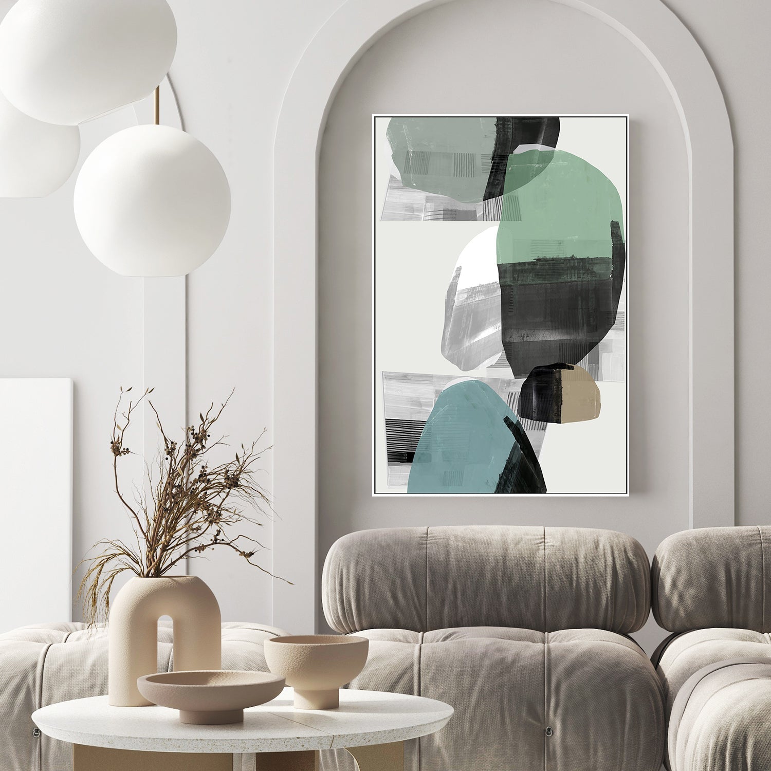 wall-art-print-canvas-poster-framed-Inky Stripes and Blobs, Style A , By Cartissi-2