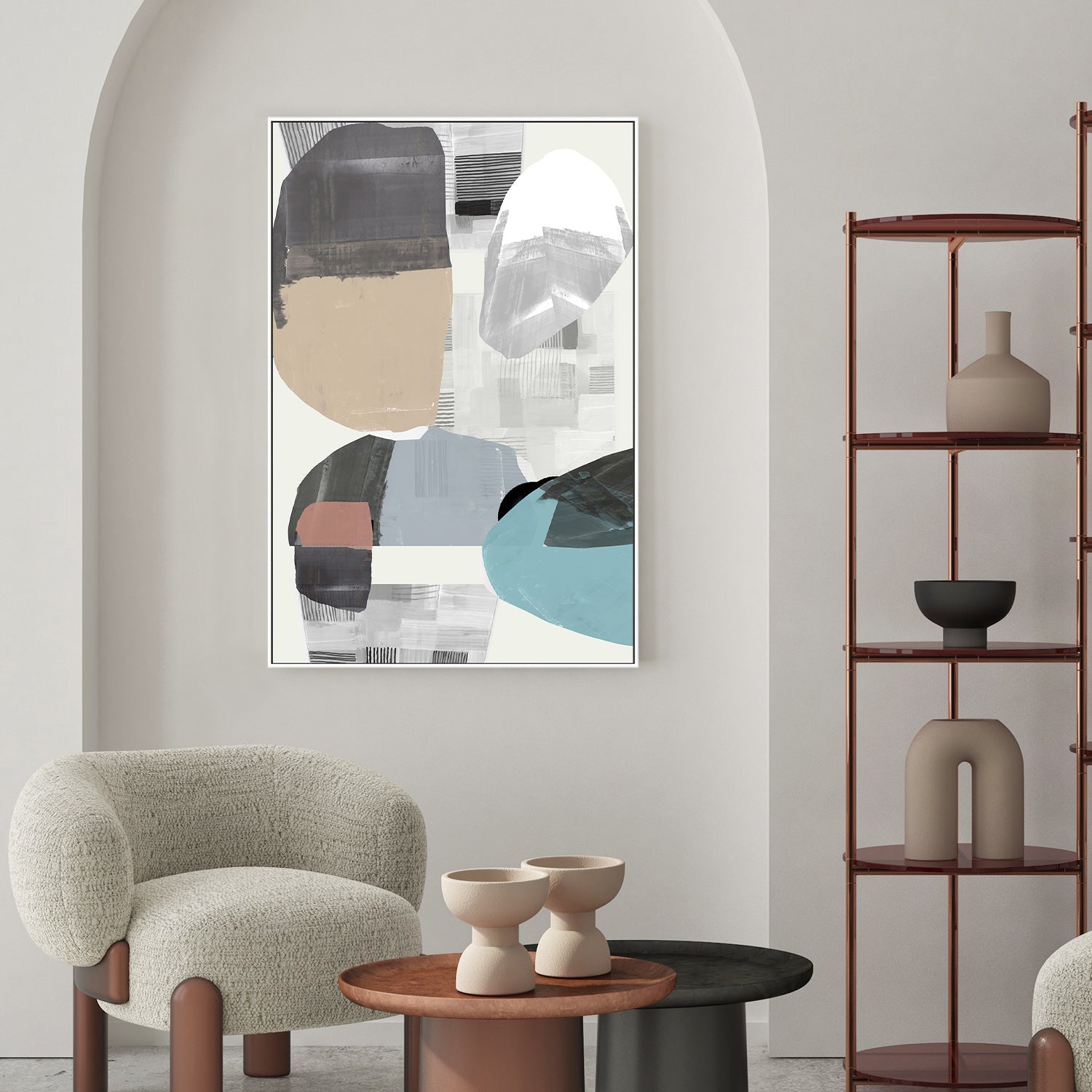 wall-art-print-canvas-poster-framed-Inky Stripes and Blobs, Style B , By Cartissi-2