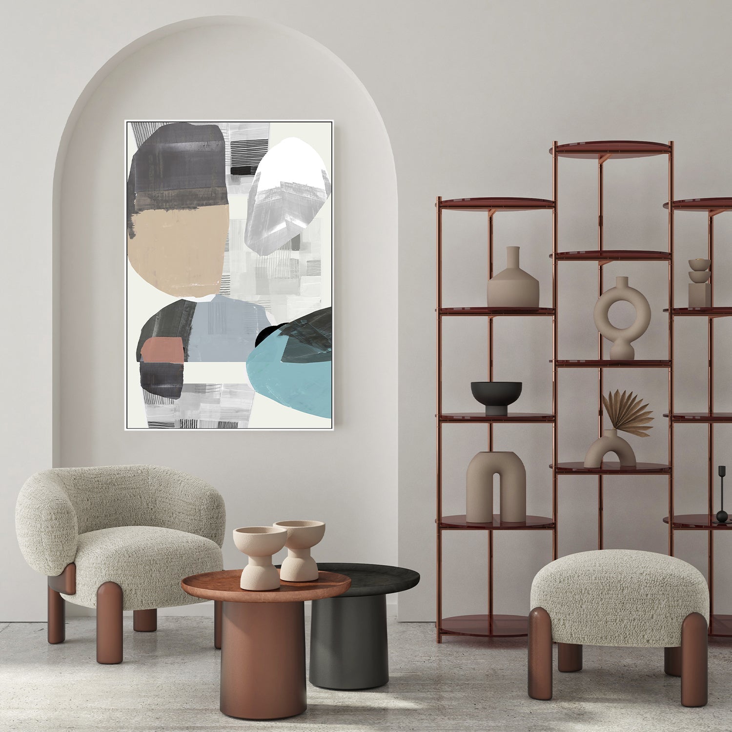 wall-art-print-canvas-poster-framed-Inky Stripes and Blobs, Style B , By Cartissi-7