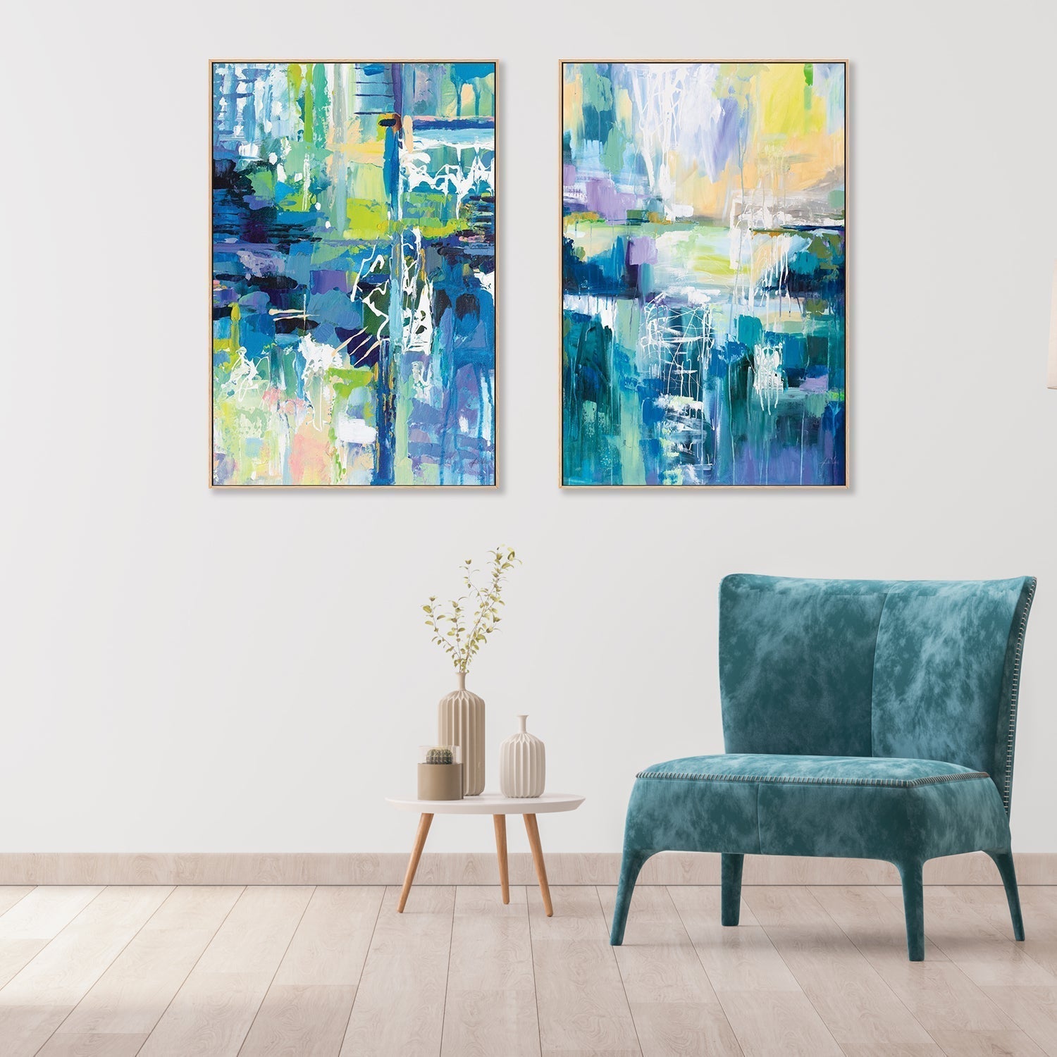 wall-art-print-canvas-poster-framed-Into the water, Set of 2-by-Jeanette Vertentes-Gioia Wall Art