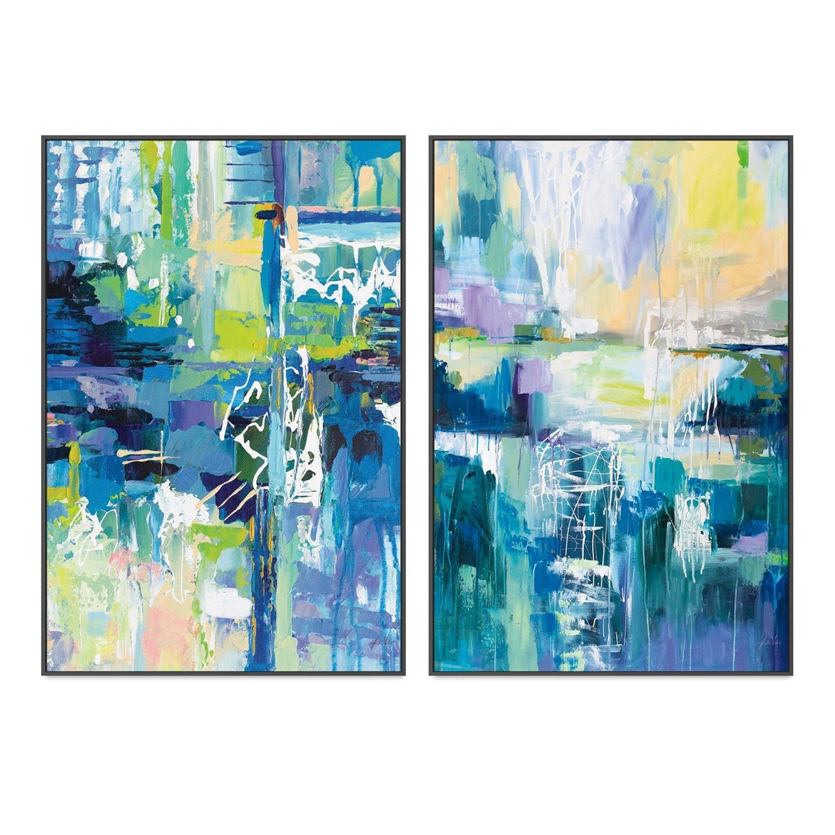wall-art-print-canvas-poster-framed-Into the water, Set of 2-by-Jeanette Vertentes-Gioia Wall Art
