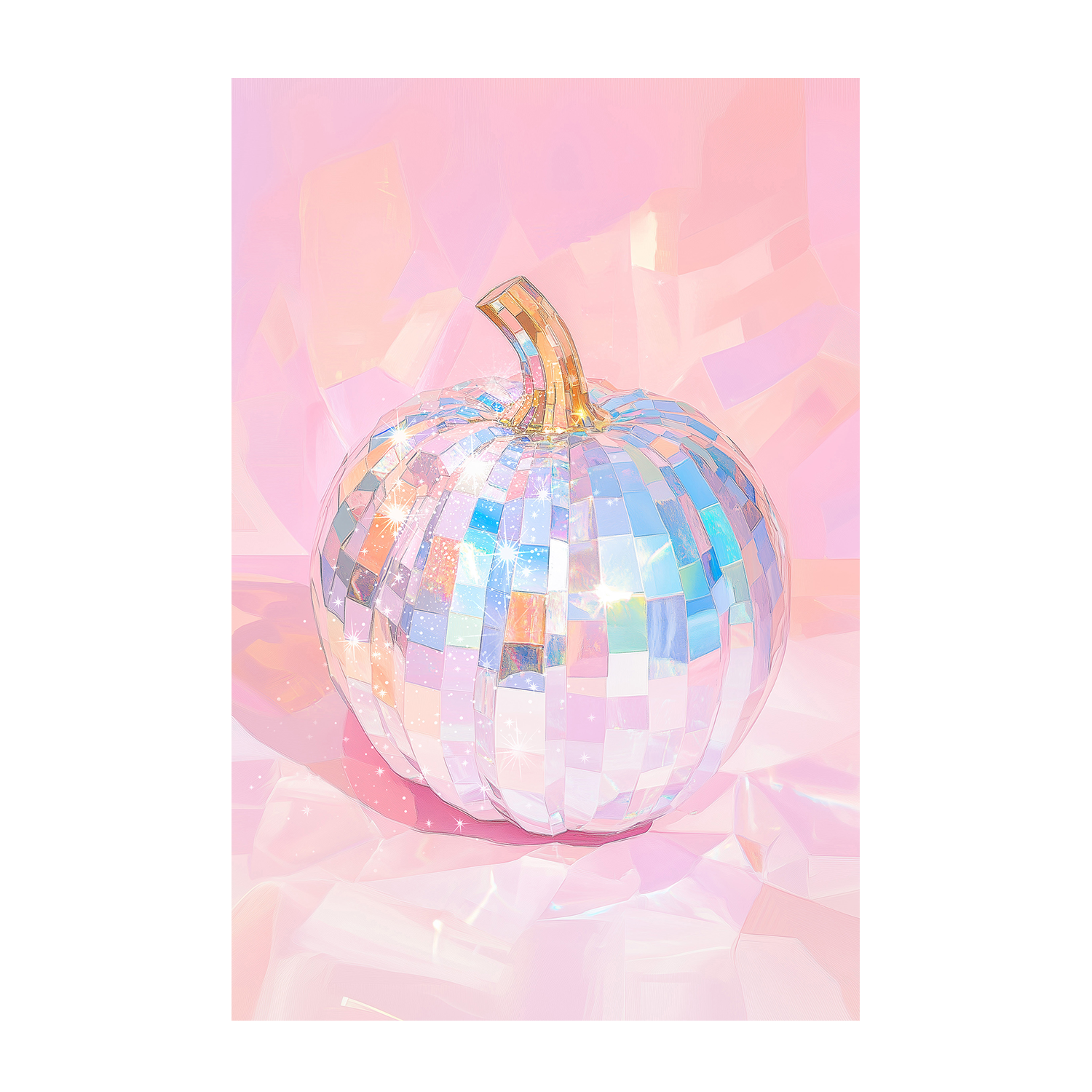 wall-art-print-canvas-poster-framed-Iridescent Disco Ball Pumpkin , By Melloi Art Prints-1
