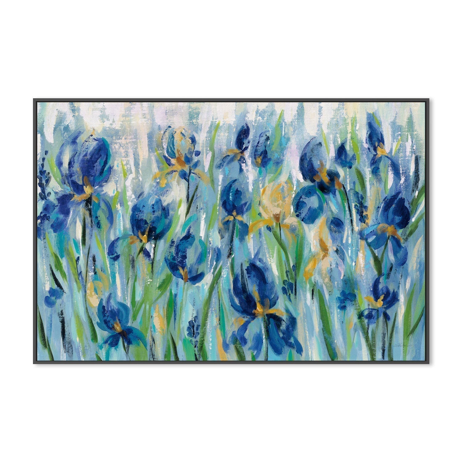 wall-art-print-canvas-poster-framed-Iris Flower Bed-by-Silvia Vassileva-Gioia Wall Art