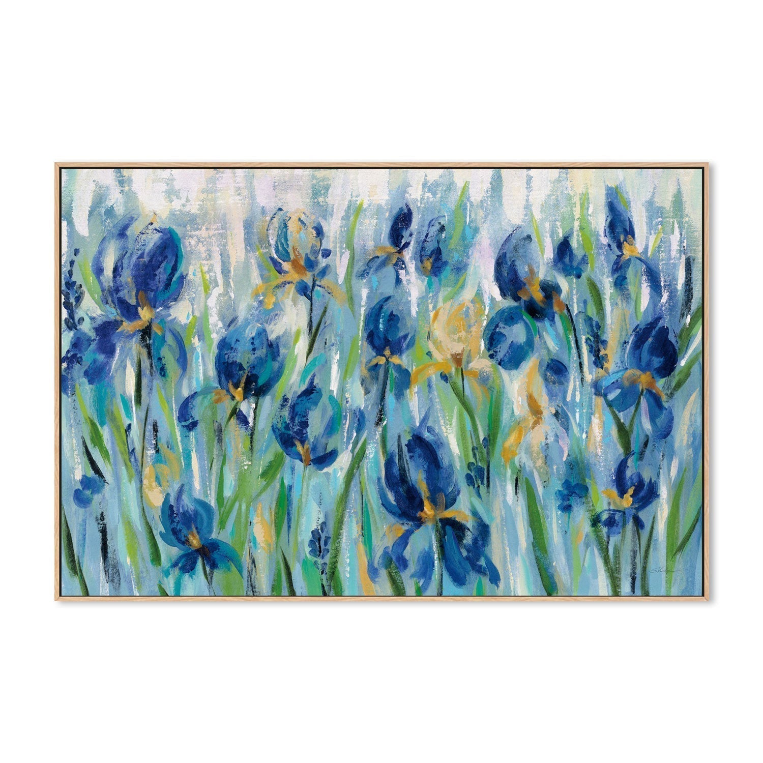 wall-art-print-canvas-poster-framed-Iris Flower Bed-by-Silvia Vassileva-Gioia Wall Art