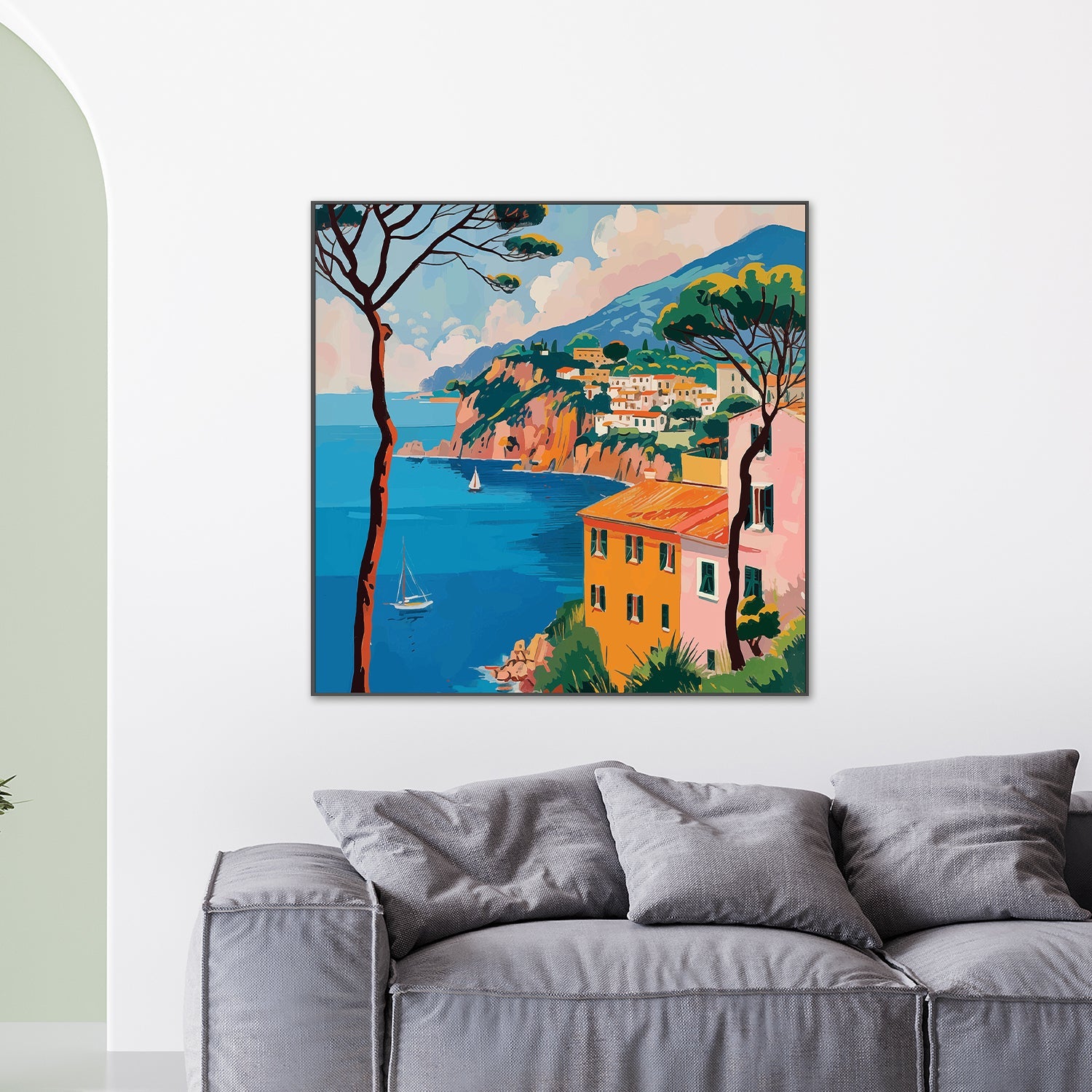 wall-art-print-canvas-poster-framed-Italian Coast, Style B-2