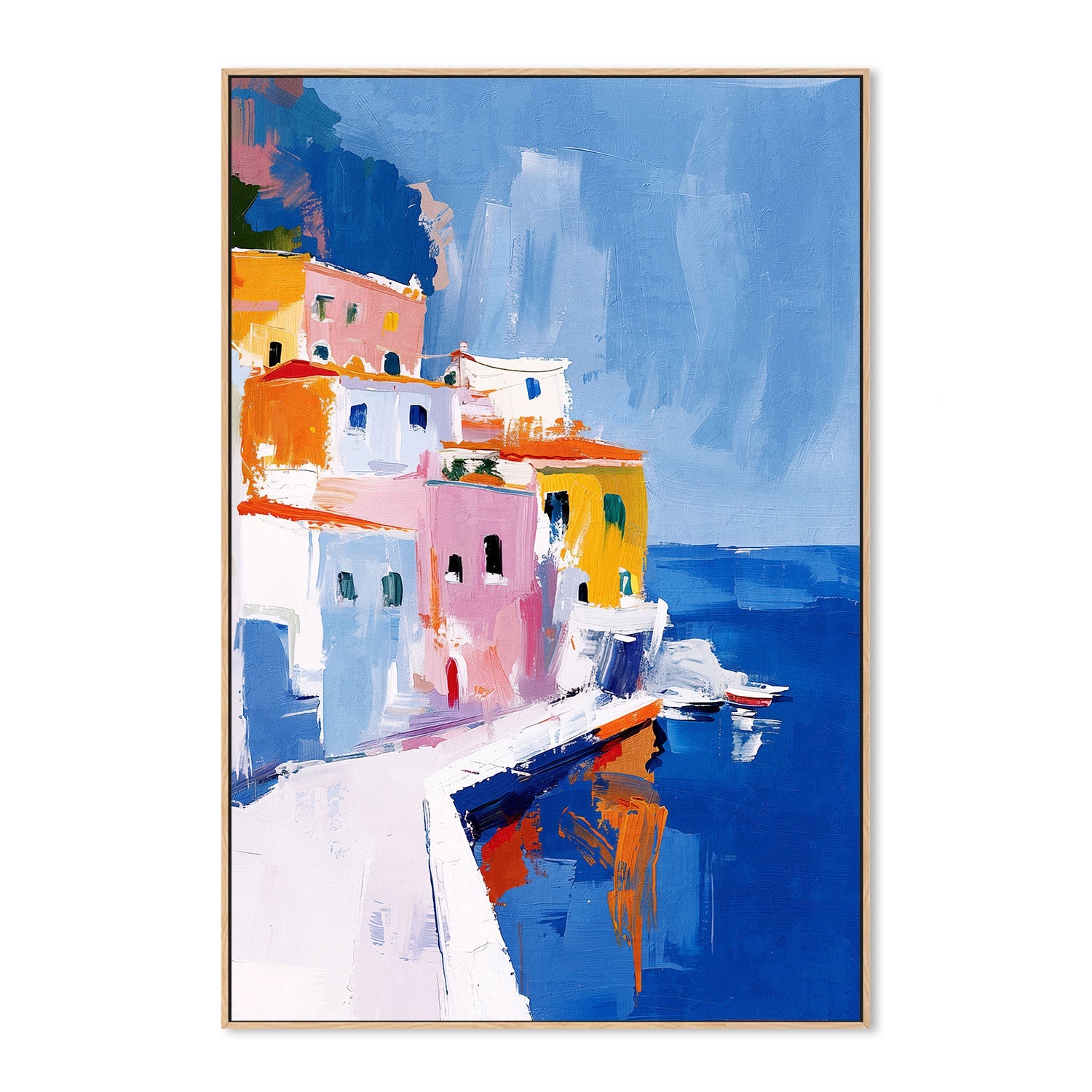 wall-art-print-canvas-poster-framed-Italian Seaside, Style B-4