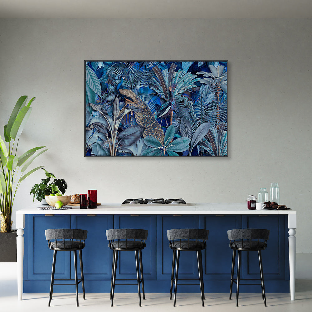 wall-art-print-canvas-poster-framed-Jungle Birds In Blue, By Andrea Haase-GIOIA-WALL-ART