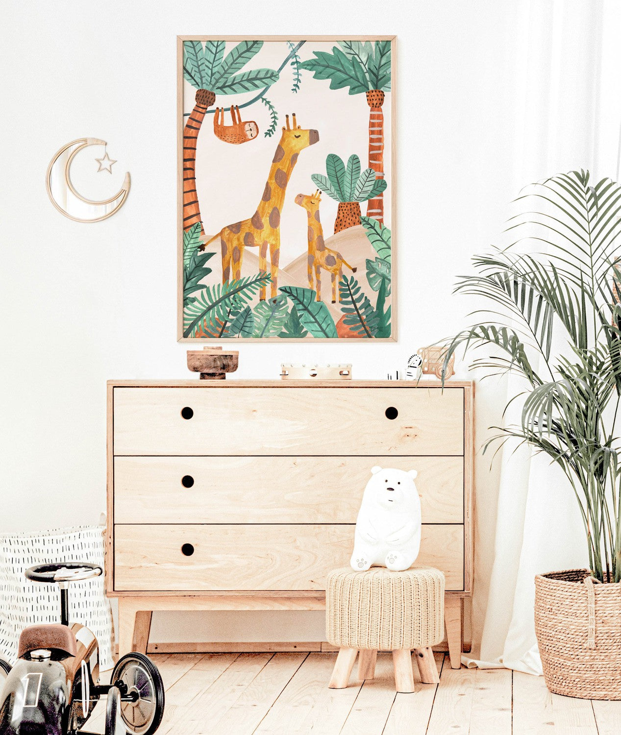 wall-art-print-canvas-poster-framed-Jungle Horizon Giraffe , By Pip and Phee-2