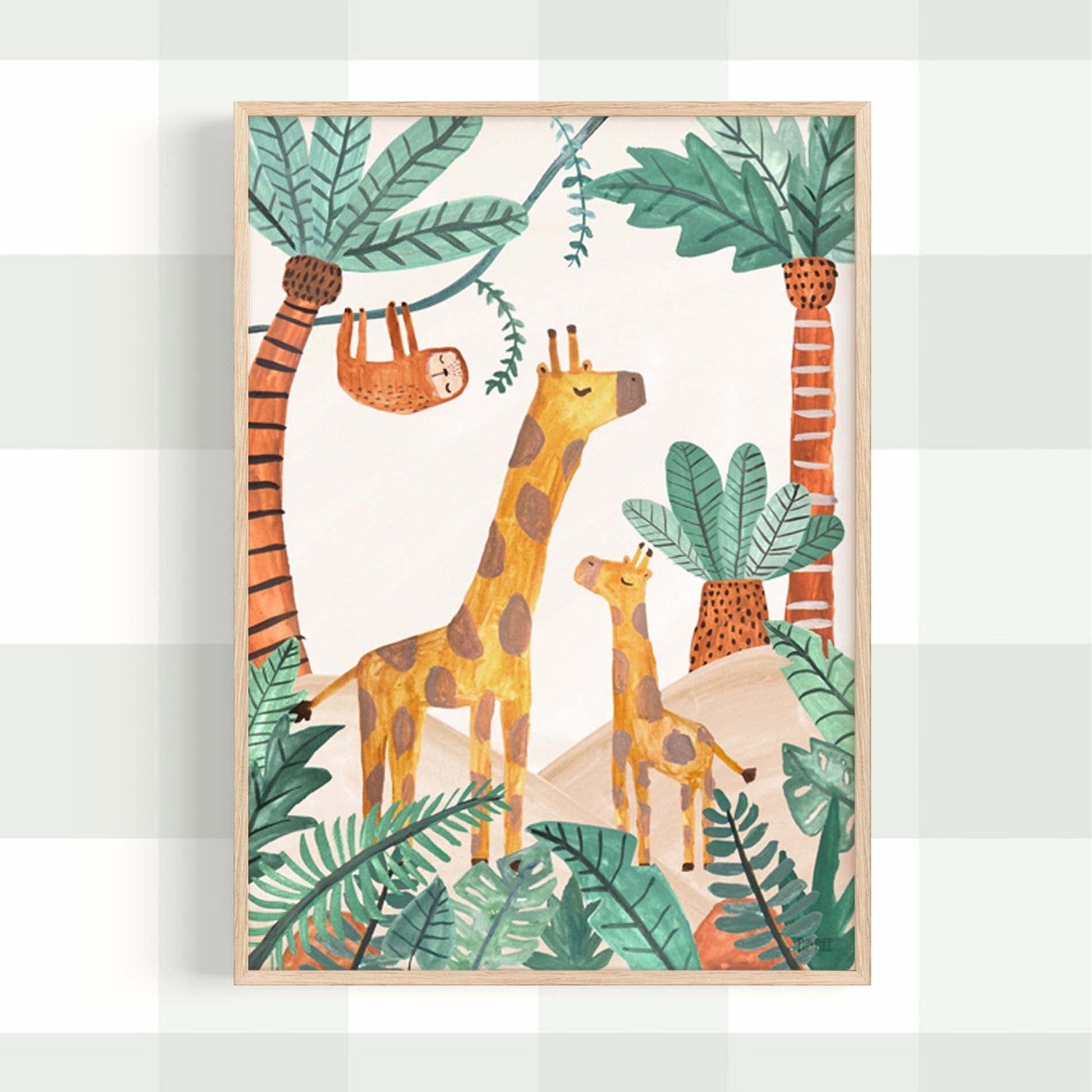 wall-art-print-canvas-poster-framed-Jungle Horizon Giraffe , By Pip and Phee-7