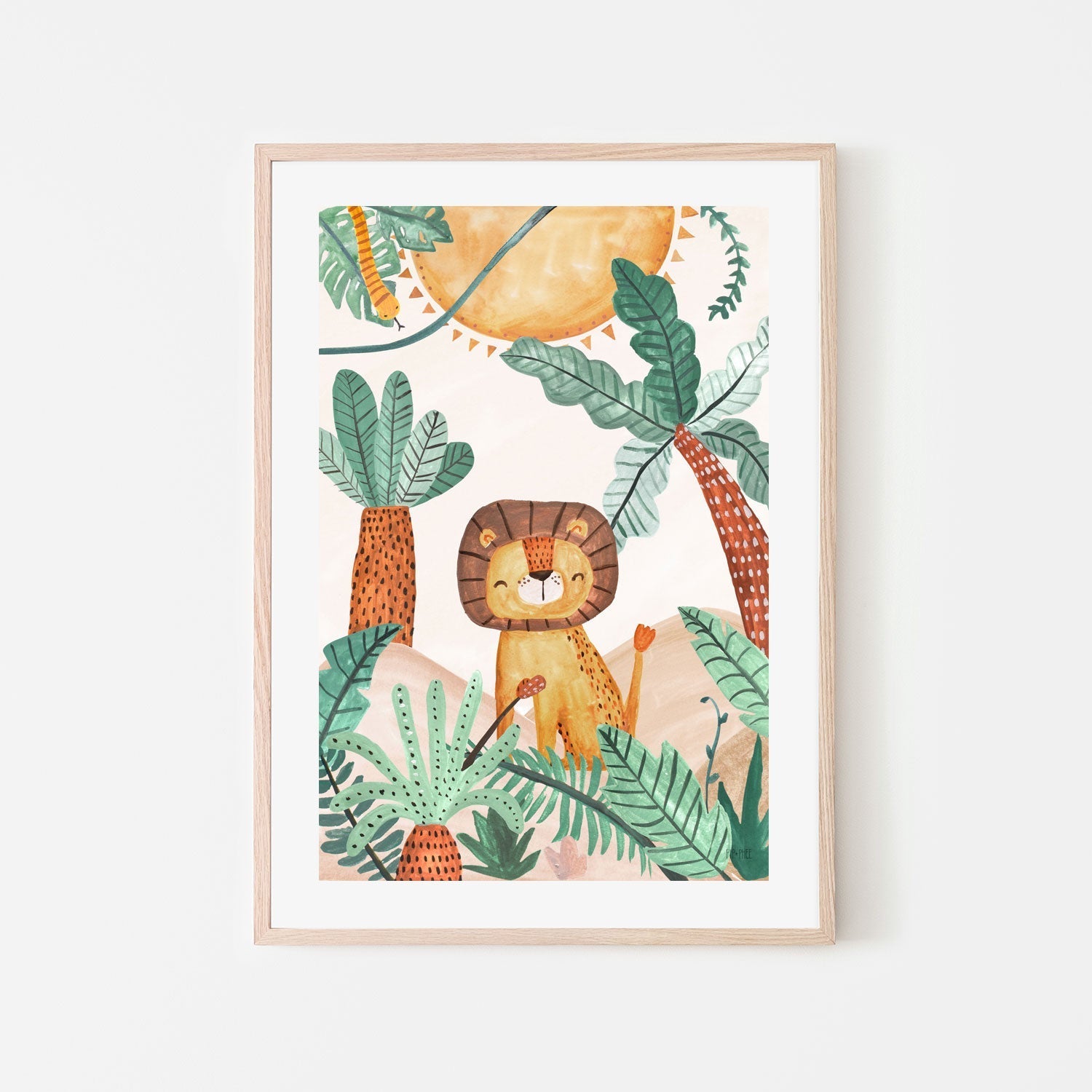 wall-art-print-canvas-poster-framed-Jungle Horizon Lion , By Pip and Phee-6