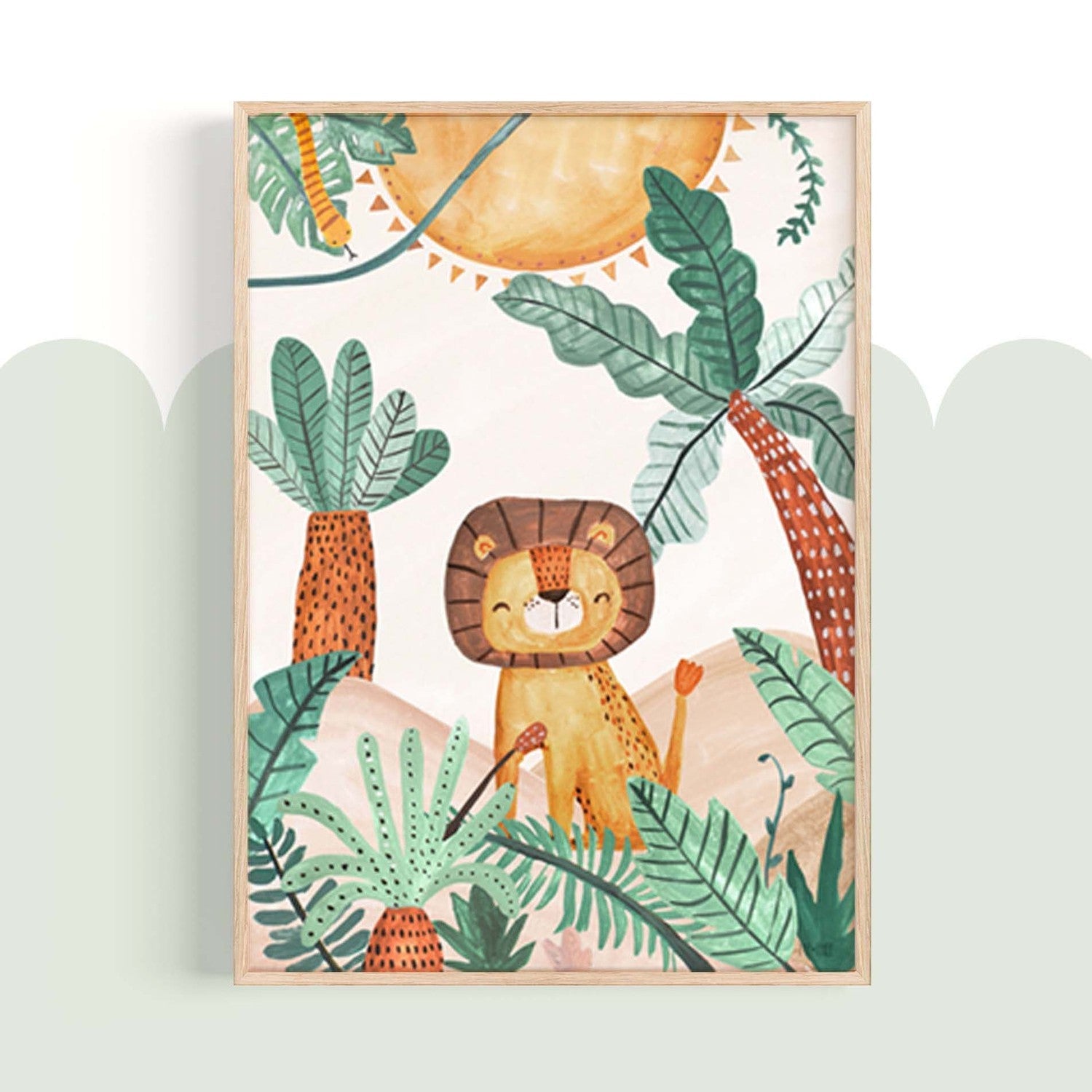 wall-art-print-canvas-poster-framed-Jungle Horizon Lion , By Pip and Phee-7
