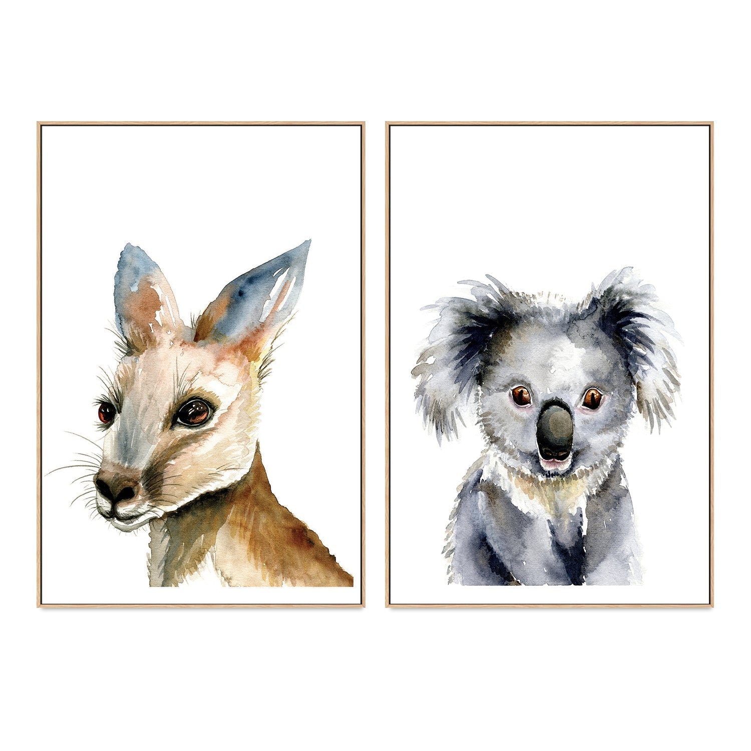 wall-art-print-canvas-poster-framed-Kangaroo & Koala, Set of 2 , By Jessie Mitchelson-GIOIA-WALL-ART