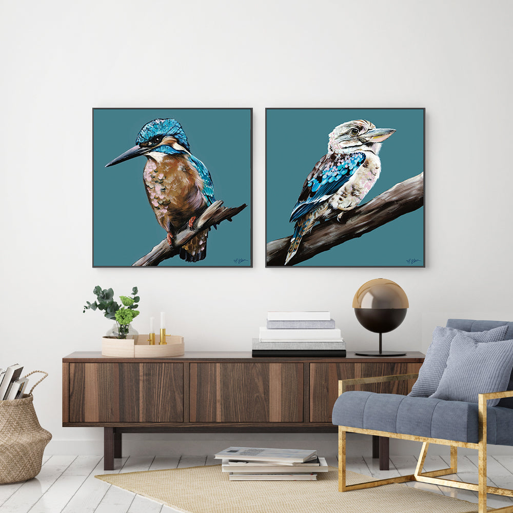 Kingfisher Blue, Style A & B, Set Of 2 , By Heylie Morris