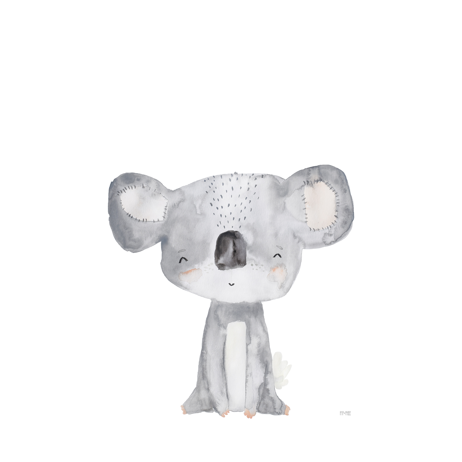 wall-art-print-canvas-poster-framed-Koala Critter Print White , By Pip and Phee-1