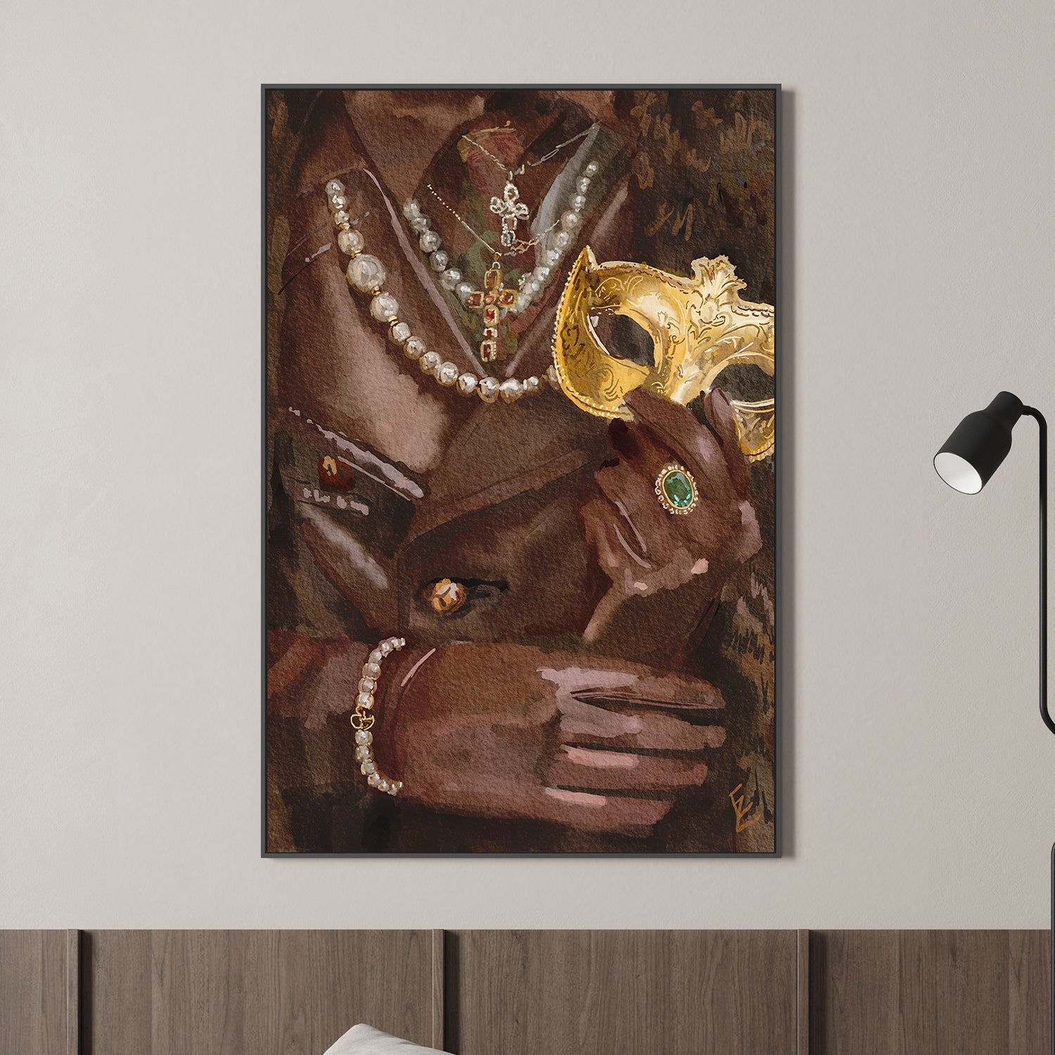 wall-art-print-canvas-poster-framed-La donna con le perle-2