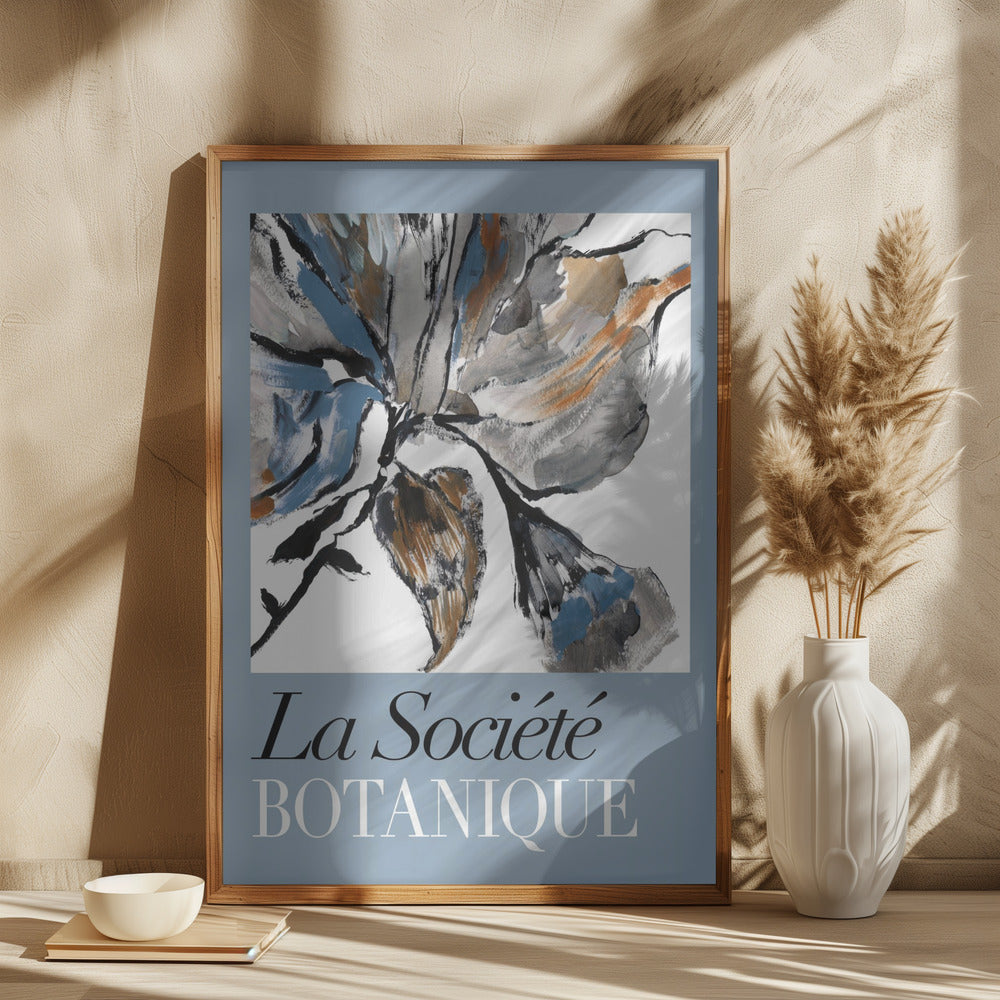 wall-art-print-canvas-poster-framed-La Société Botanique Blueflower 2 , By cartissi-2