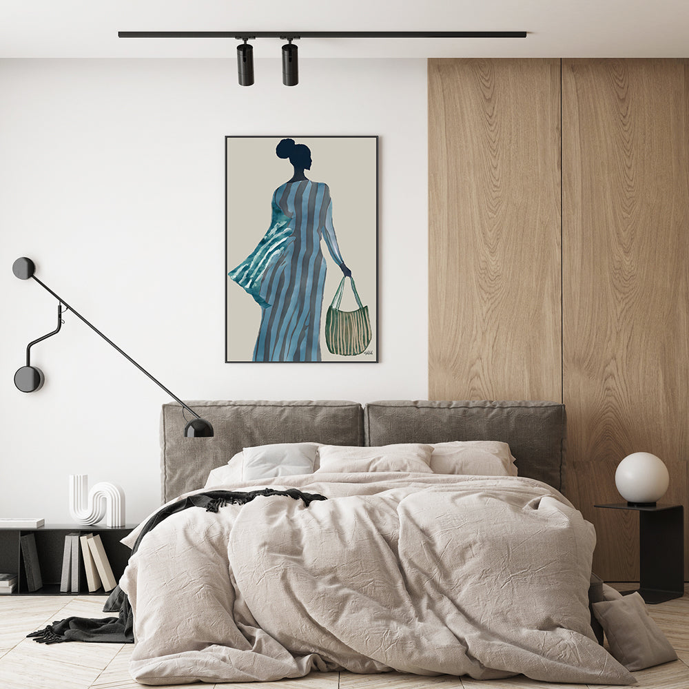 wall-art-print-canvas-poster-framed-Lady with the Green Bag , By Inkheart Designs-7