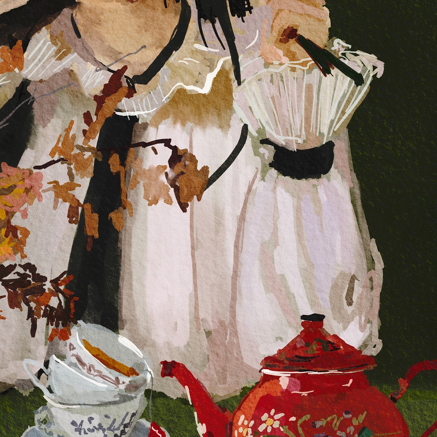 wall-art-print-canvas-poster-framed-lady with the red teapot-11