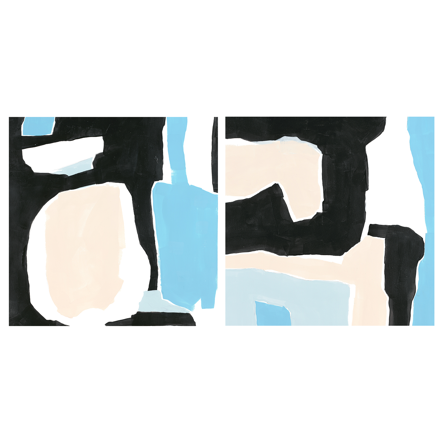 wall-art-print-canvas-poster-framed-Laila Abstract, Style A & B, Set Of 2 , By Megan Swartz-1