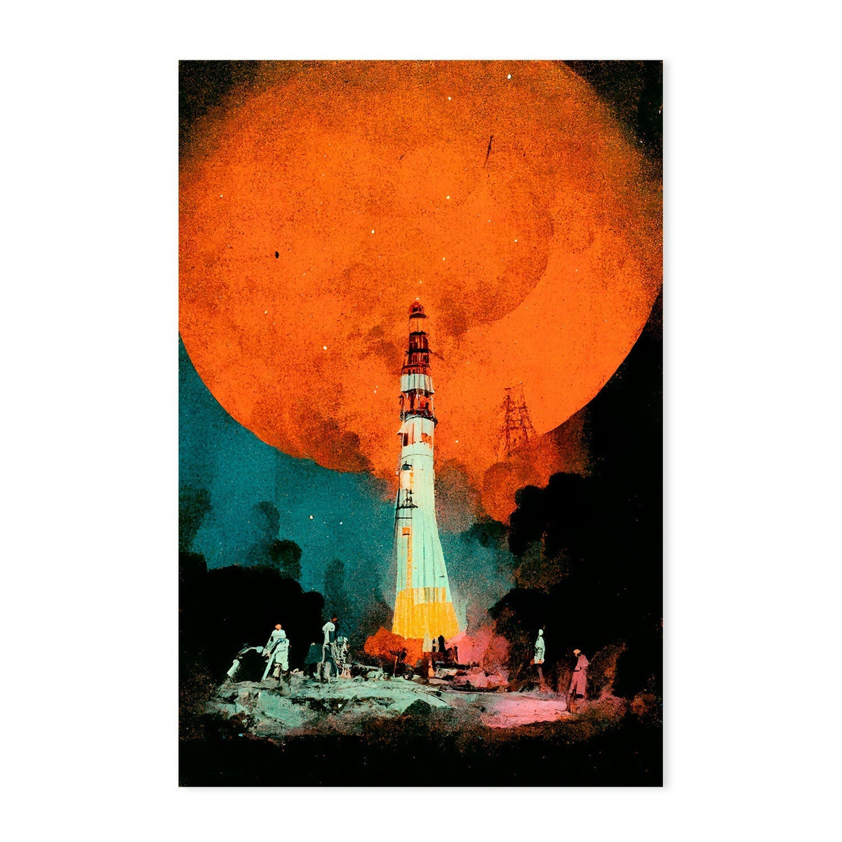 wall-art-print-canvas-poster-framed-Lanterns After Landing, Set Of 2 , By Treechild-GIOIA-WALL-ART