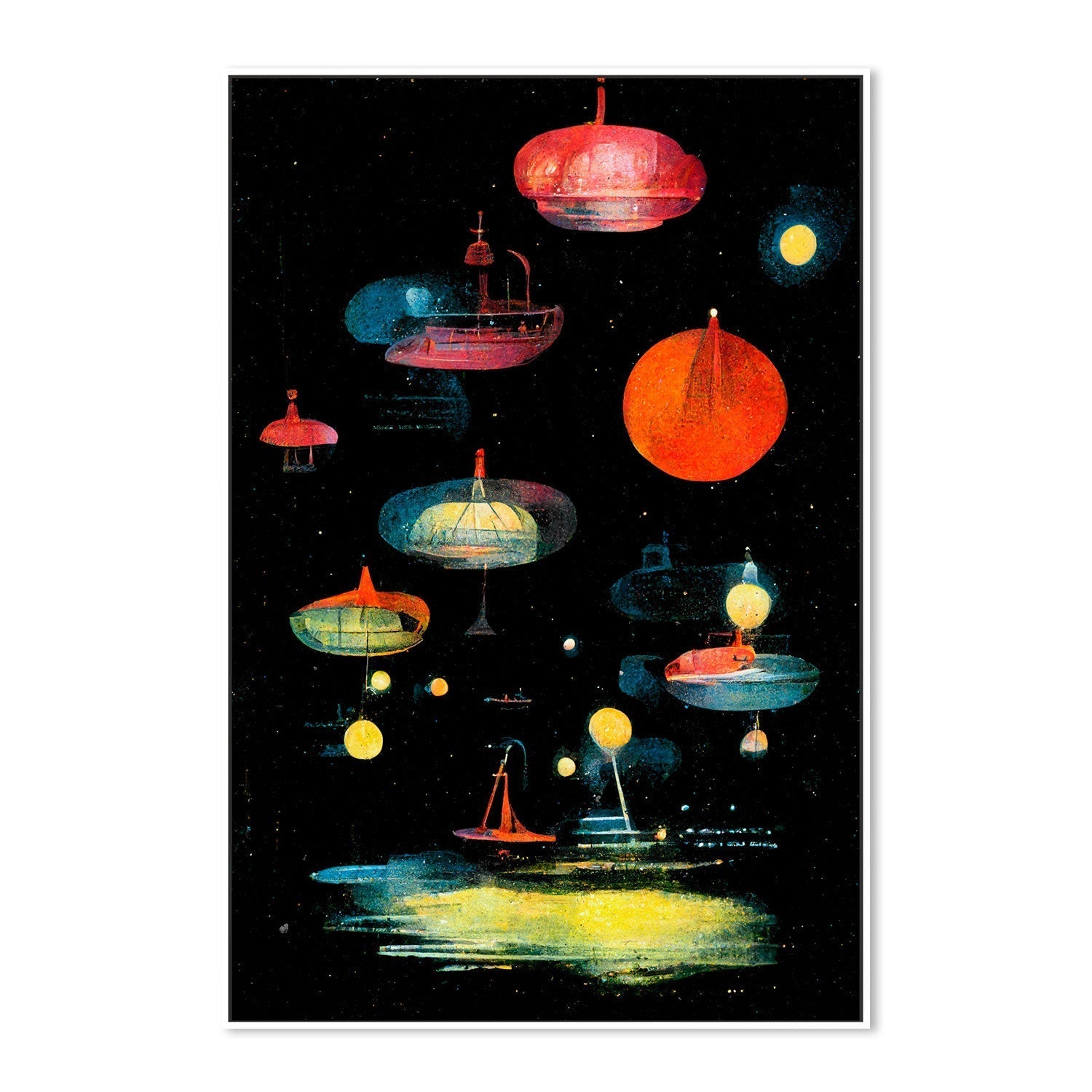 wall-art-print-canvas-poster-framed-Lanterns , By Treechild-GIOIA-WALL-ART