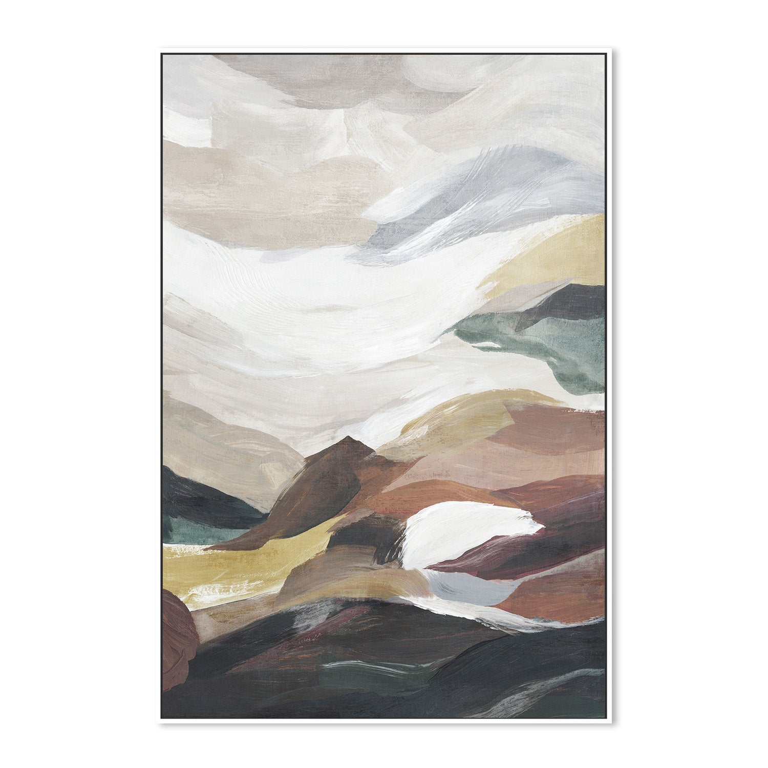 wall-art-print-canvas-poster-framed-Layered Hills Under Soft Clouds-5