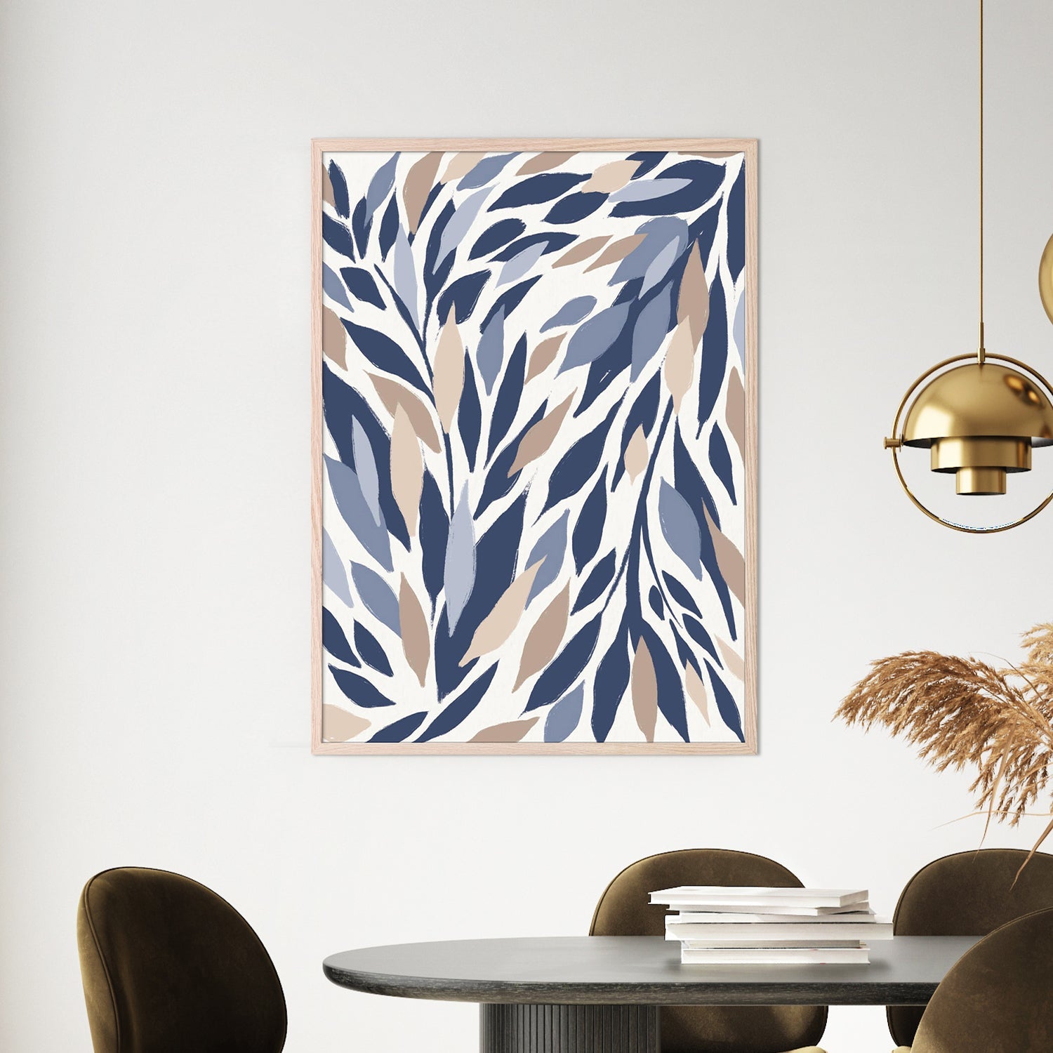 wall-art-print-canvas-poster-framed-Leafy Lines Plain-7