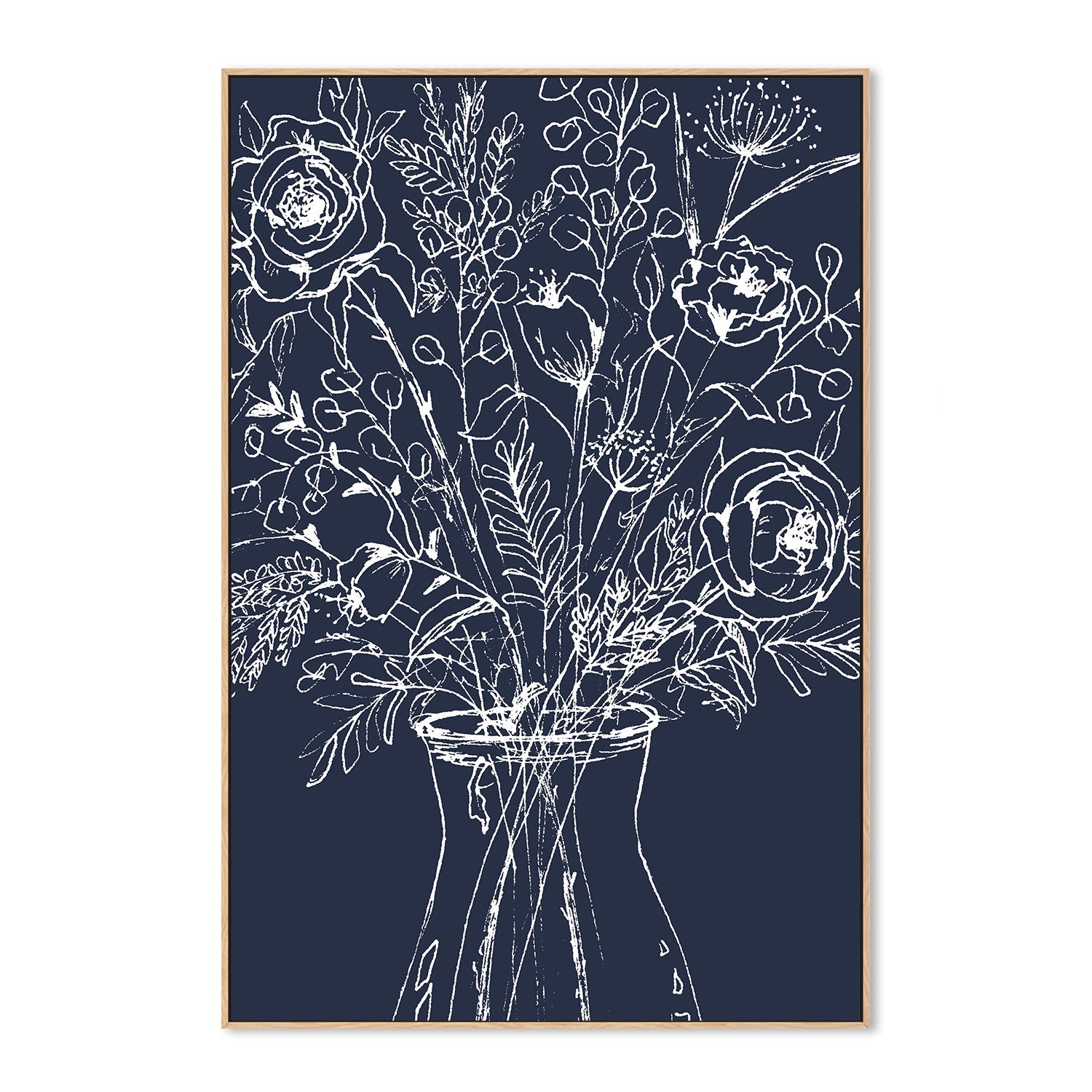 wall-art-print-canvas-poster-framed-leaves+flowers-4