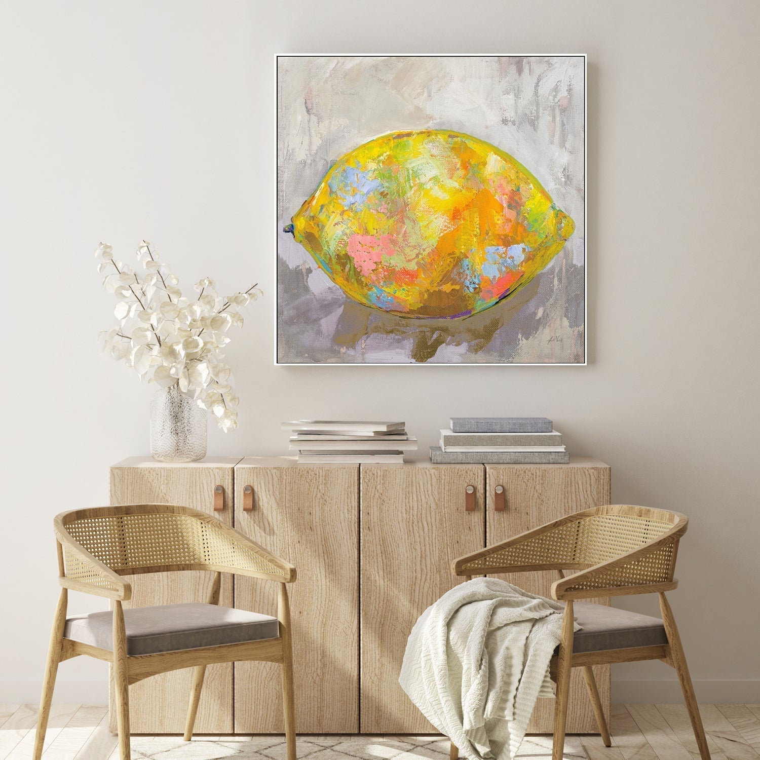 wall-art-print-canvas-poster-framed-Lemon Neutral, Style A-by-Jeanette Vertentes-Gioia Wall Art