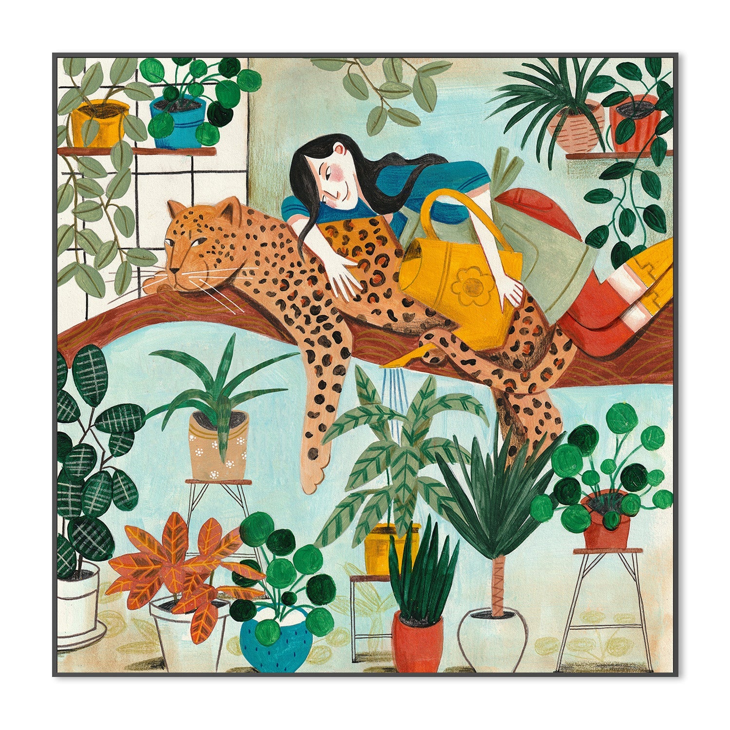 wall-art-print-canvas-poster-framed-Leopard and gardening-3