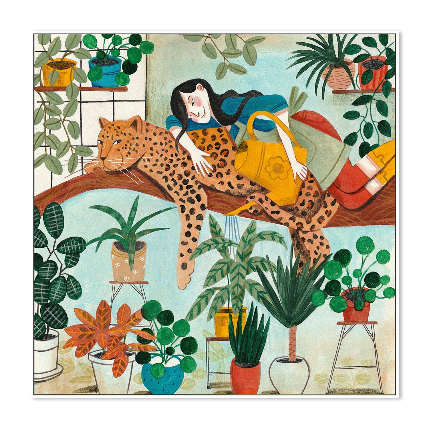 wall-art-print-canvas-poster-framed-Leopard and gardening-5