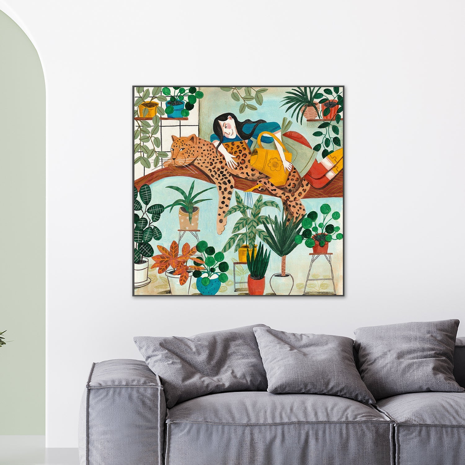 wall-art-print-canvas-poster-framed-Leopard and gardening-7