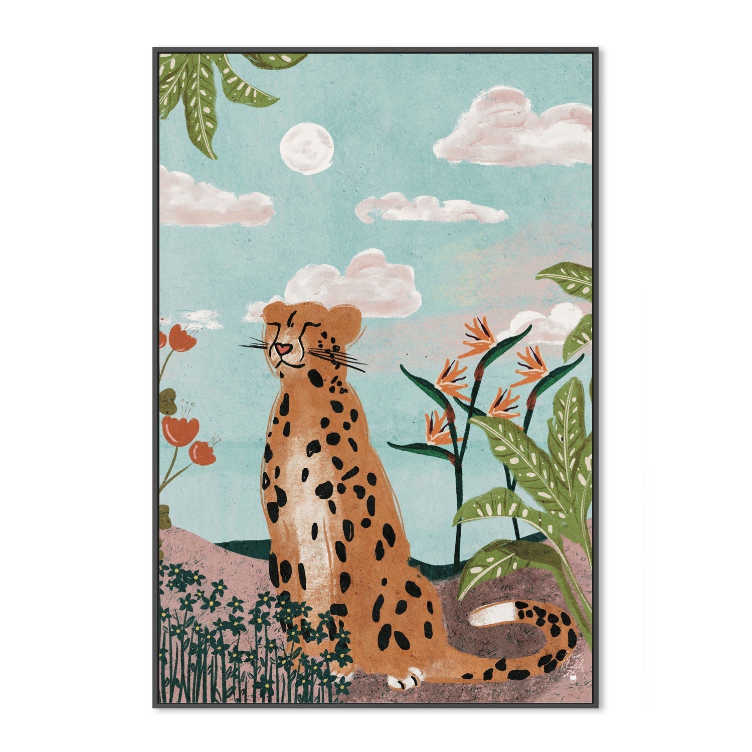 wall-art-print-canvas-poster-framed-Leopard In Jungle Erum Khalili-3