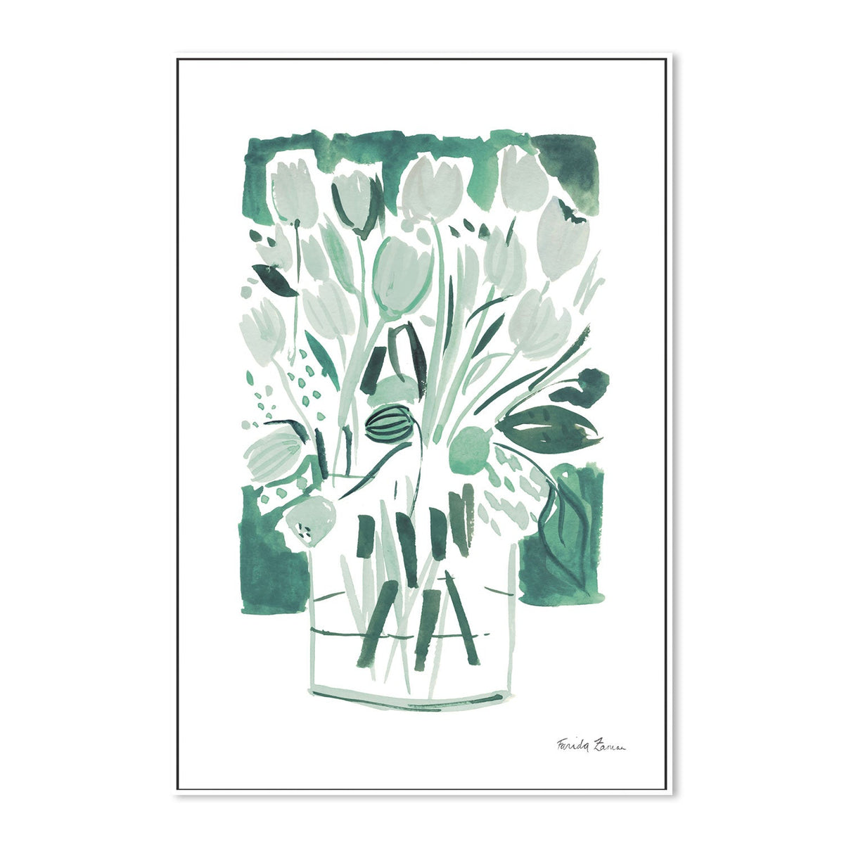 wall-art-print-canvas-poster-framed-Light Green Tulips, Style A , By Farida Zaman-GIOIA-WALL-ART